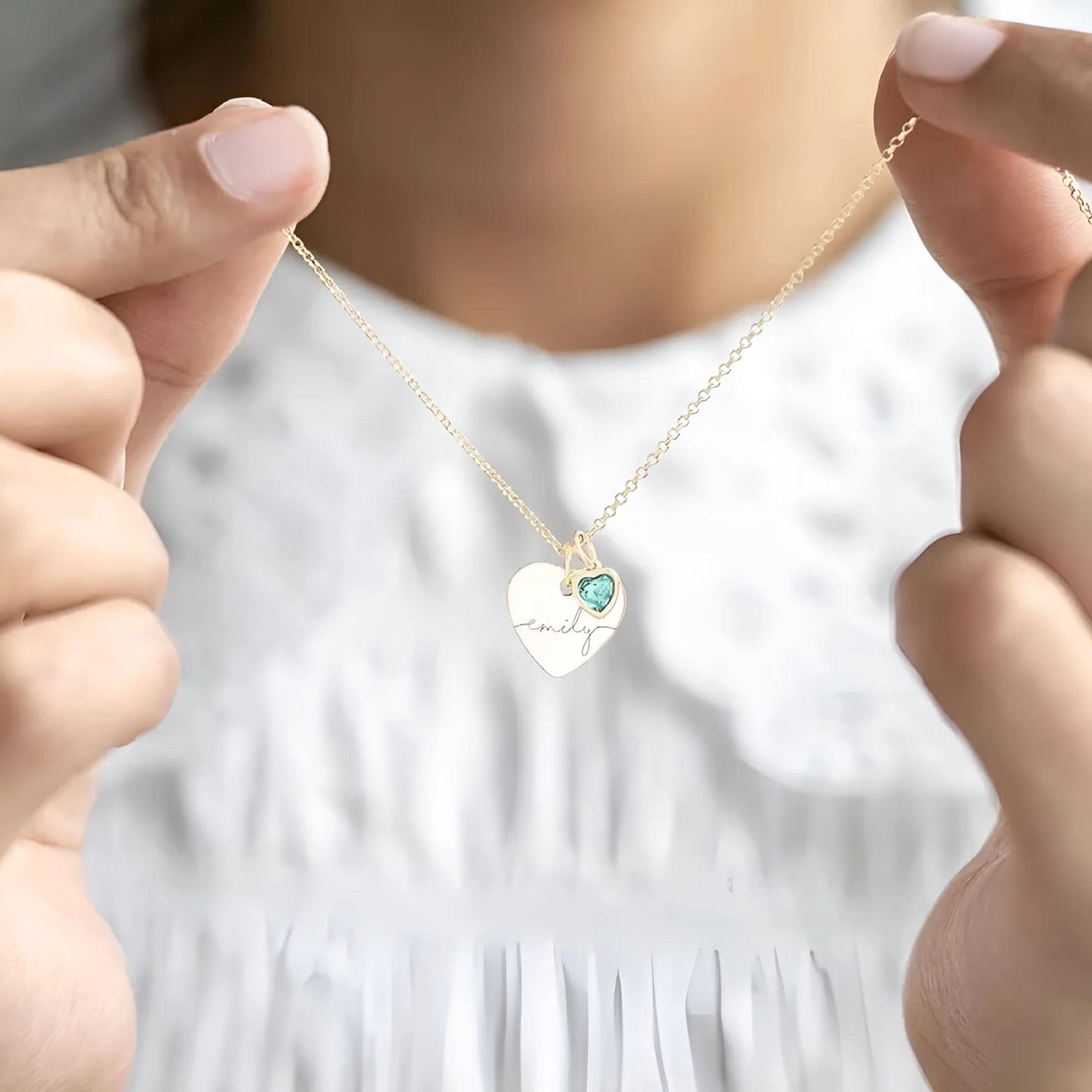 Custom name birthstone necklace, personalized name necklace with birthstone, mothers day gift for mom, birth month jewelry birthday gift