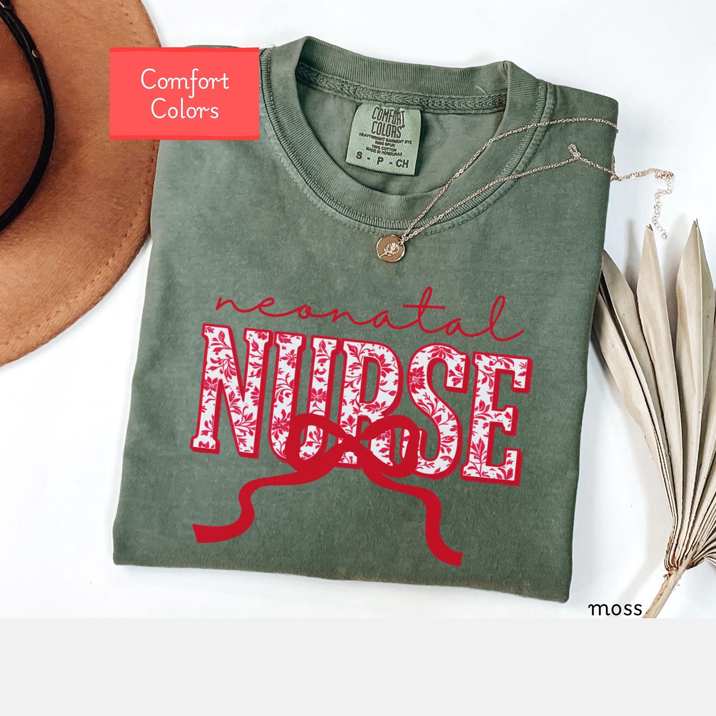 Coquette Comfort Colors neonatal nurse Shirt, toile de jouy RN shirt, appreciation gift for neonatal nurse, nursing school cute bow tshirt