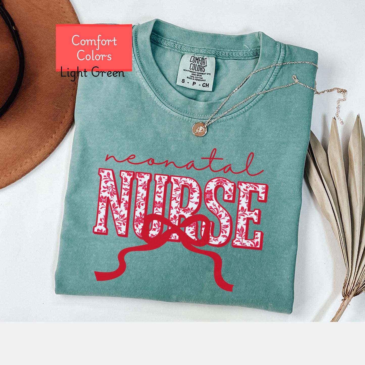 Coquette Comfort Colors neonatal nurse Shirt, toile de jouy RN shirt, appreciation gift for neonatal nurse, nursing school cute bow tshirt