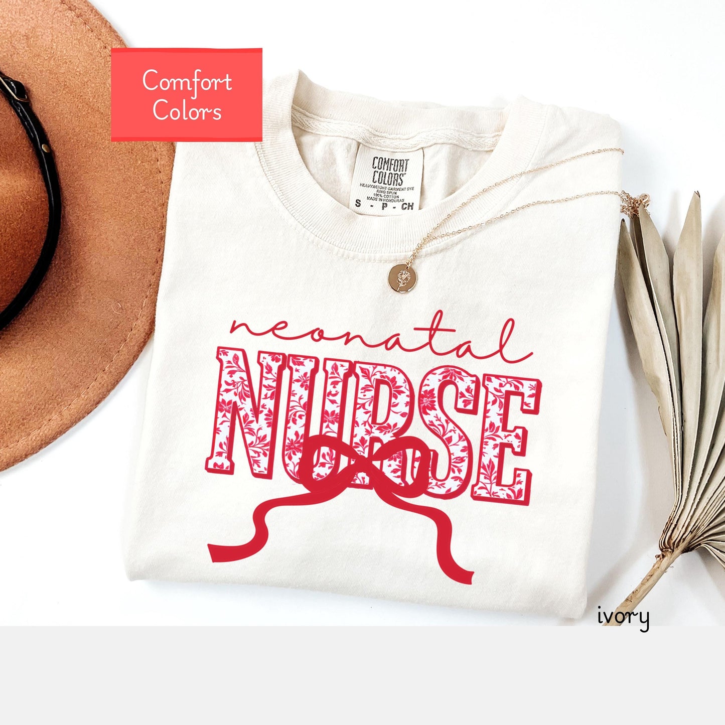 Coquette Comfort Colors neonatal nurse Shirt, toile de jouy RN shirt, appreciation gift for neonatal nurse, nursing school cute bow tshirt