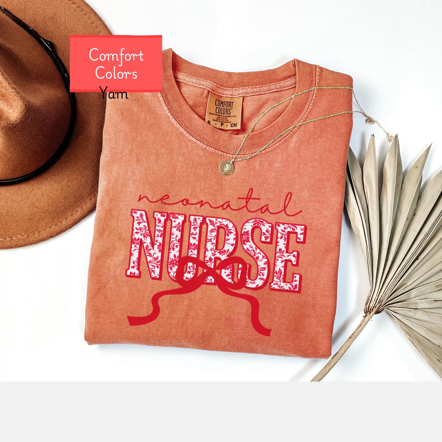 Coquette Comfort Colors neonatal nurse Shirt, toile de jouy RN shirt, appreciation gift for neonatal nurse, nursing school cute bow tshirt