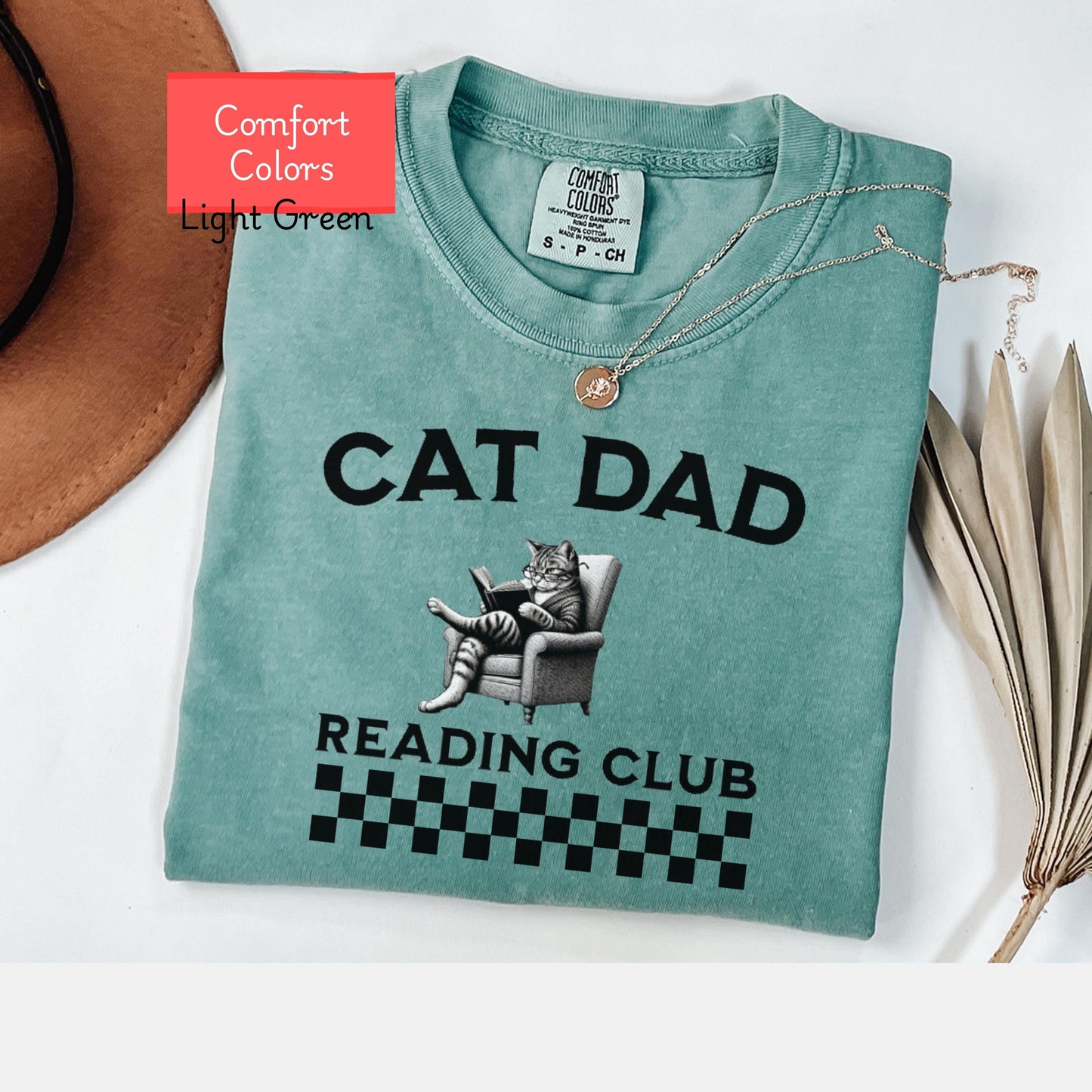 Funny cat dad reading shirt, comfort colors cat daddy Shirt, reader gift for bookworm, bookish cat lover gift , book lover reading tee