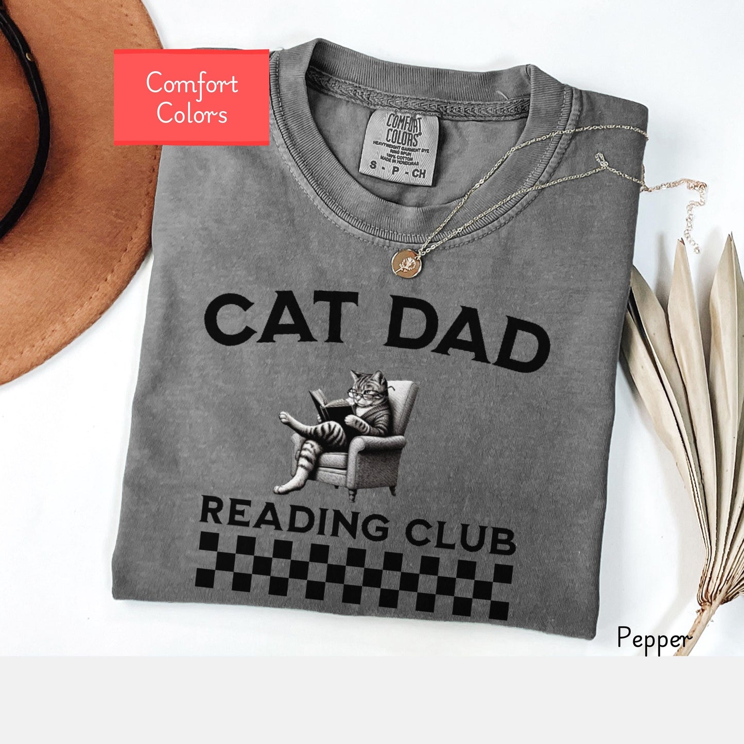 Funny cat dad reading shirt, comfort colors cat daddy Shirt, reader gift for bookworm, bookish cat lover gift , book lover reading tee