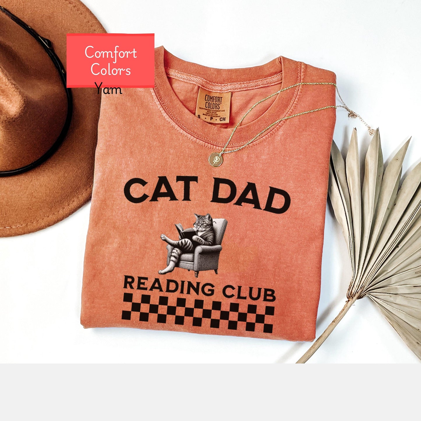 Funny cat dad reading shirt, comfort colors cat daddy Shirt, reader gift for bookworm, bookish cat lover gift , book lover reading tee
