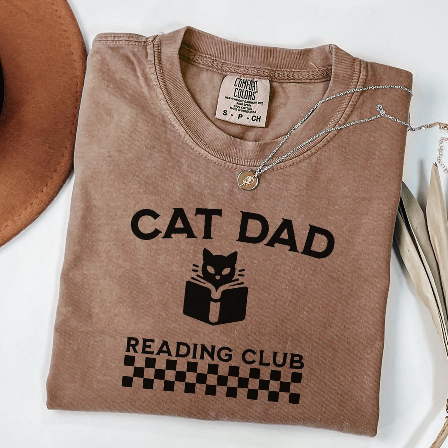 Comfort Colors cat dad reading shirt, cat daddy Shirt, funny reader tee, gift for bookworm, bookish cat lover gift , book lover reading tee