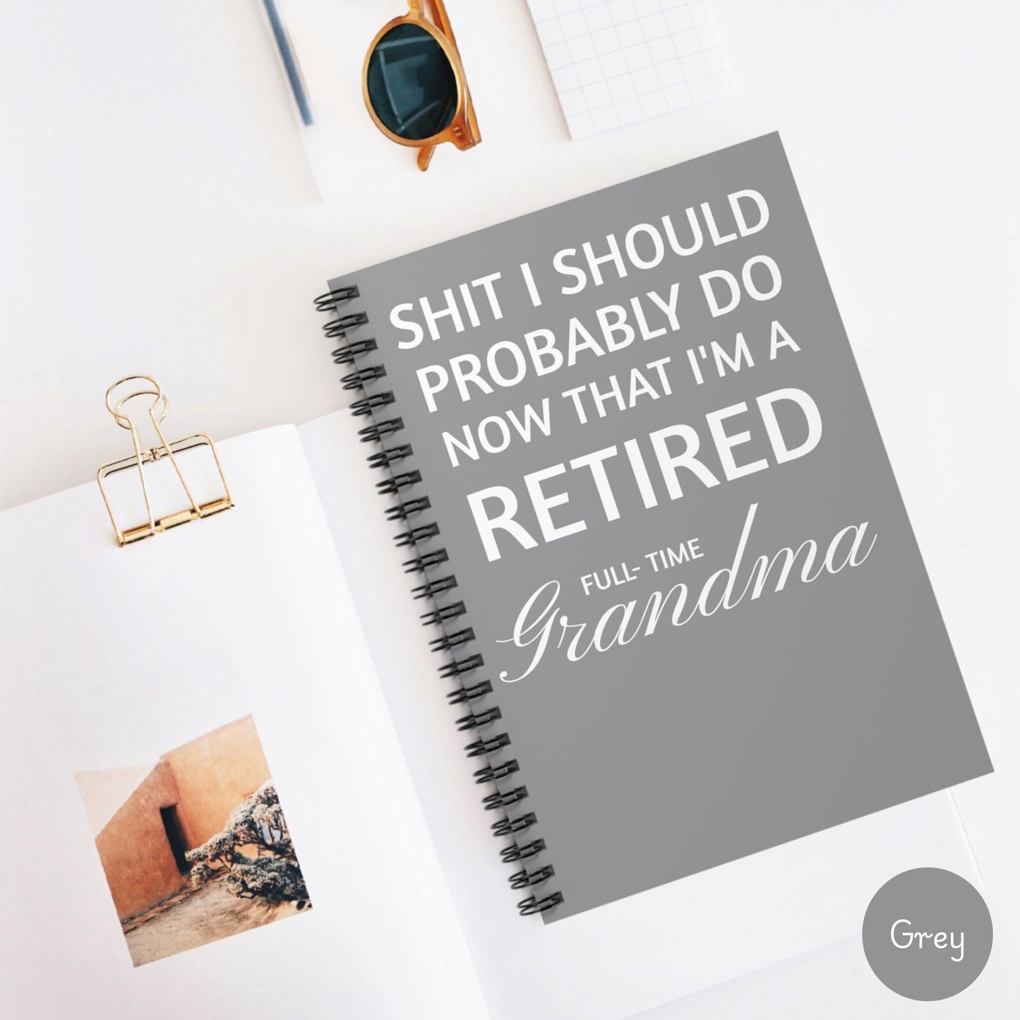 Funny Retirement Journal, Notebook for Retired Grandma, Full Time Grandma Notebook, Grandma Gift for Mother's Day, Things My Grandbabies Did