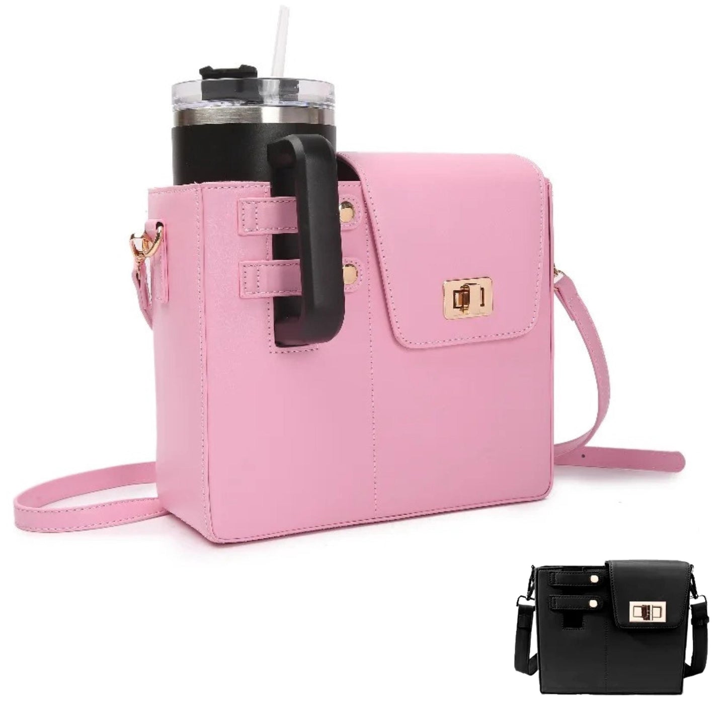 Water cup bag with strap, Crossbody tumbler bag, portable outdoor purse for tumbler, large capacity tumbler purse, tumbler accessory bag