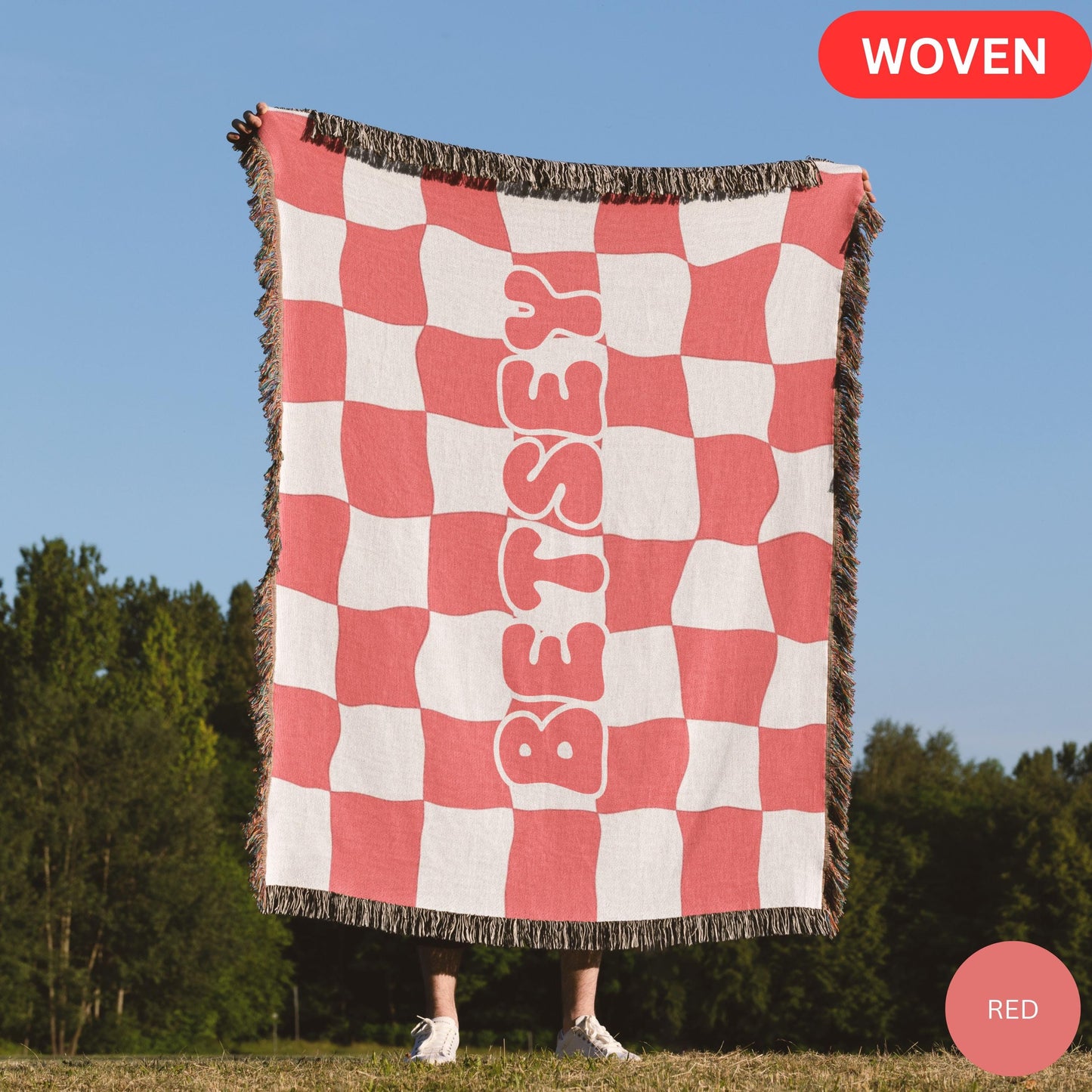 Personalized woven blanket, custom beach blanket, throw blanket bachelorette, picnic blanket, custom blanket for grandma, blanket with name