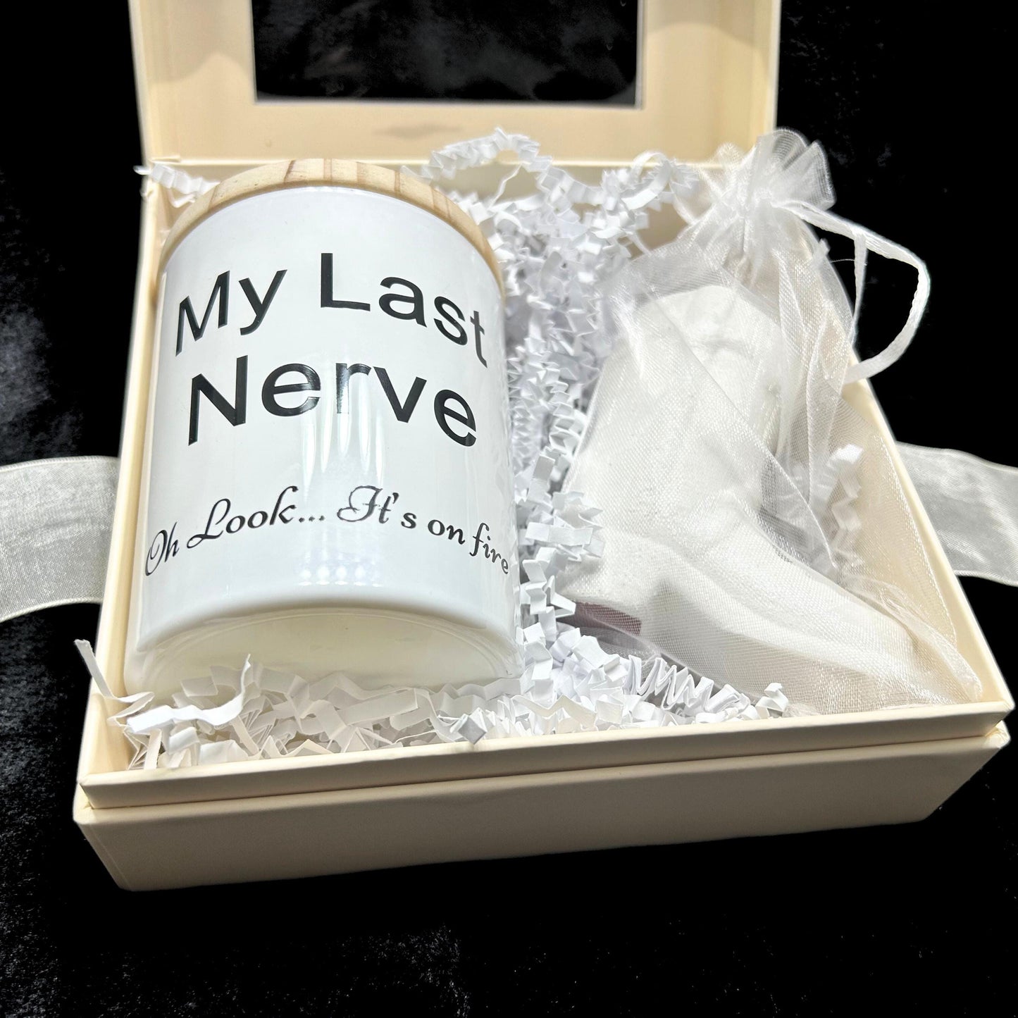 Custom Last Nerve Candle, Funny Soy Candle & Match Holder Set, Personalized Lavender Scented Candle for Mom, Best Friend Birthday Gift