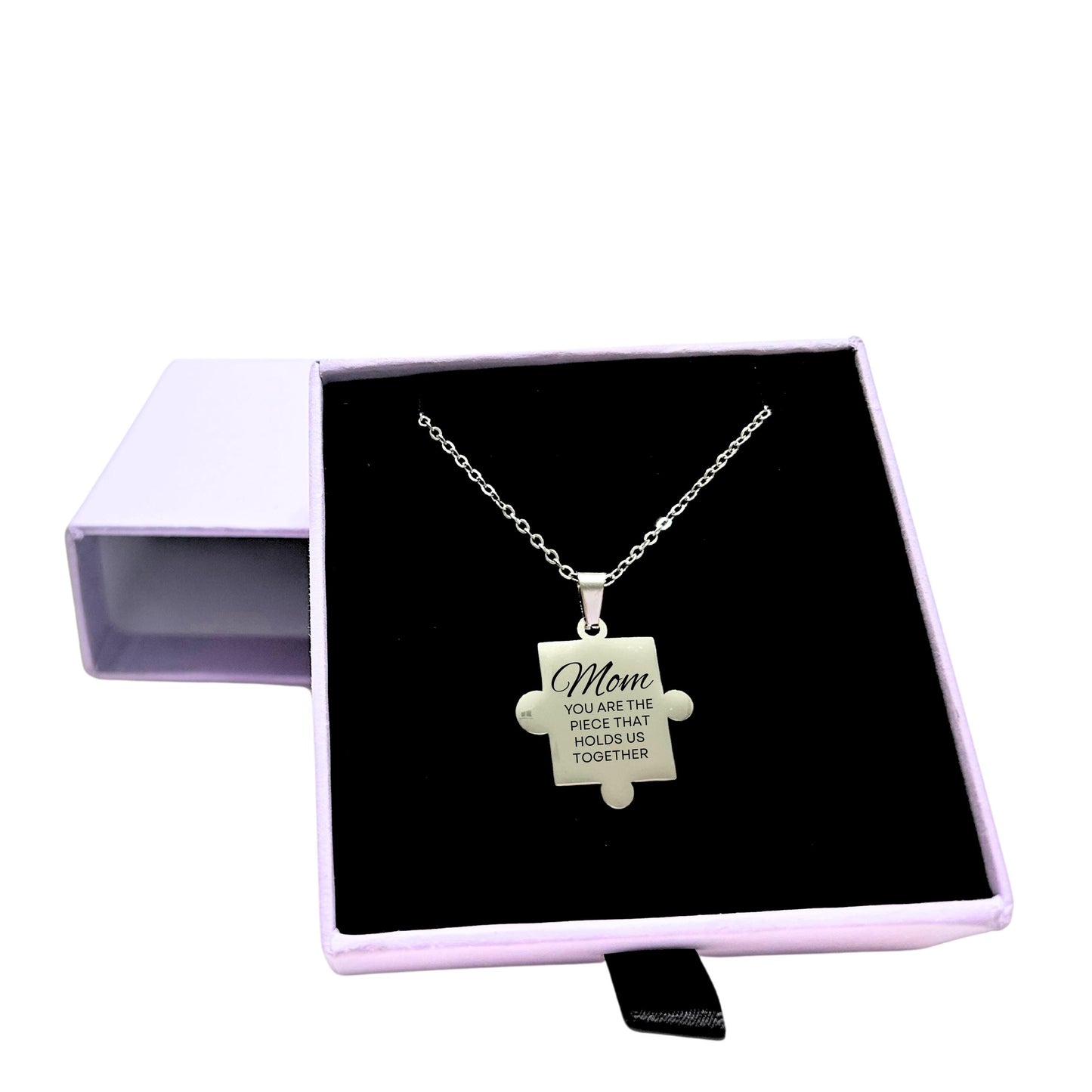 Mom puzzle necklace, mothers day gift mom, you are the Piece that holds us together, bonus mom necklace, grandma necklace with jewelry box