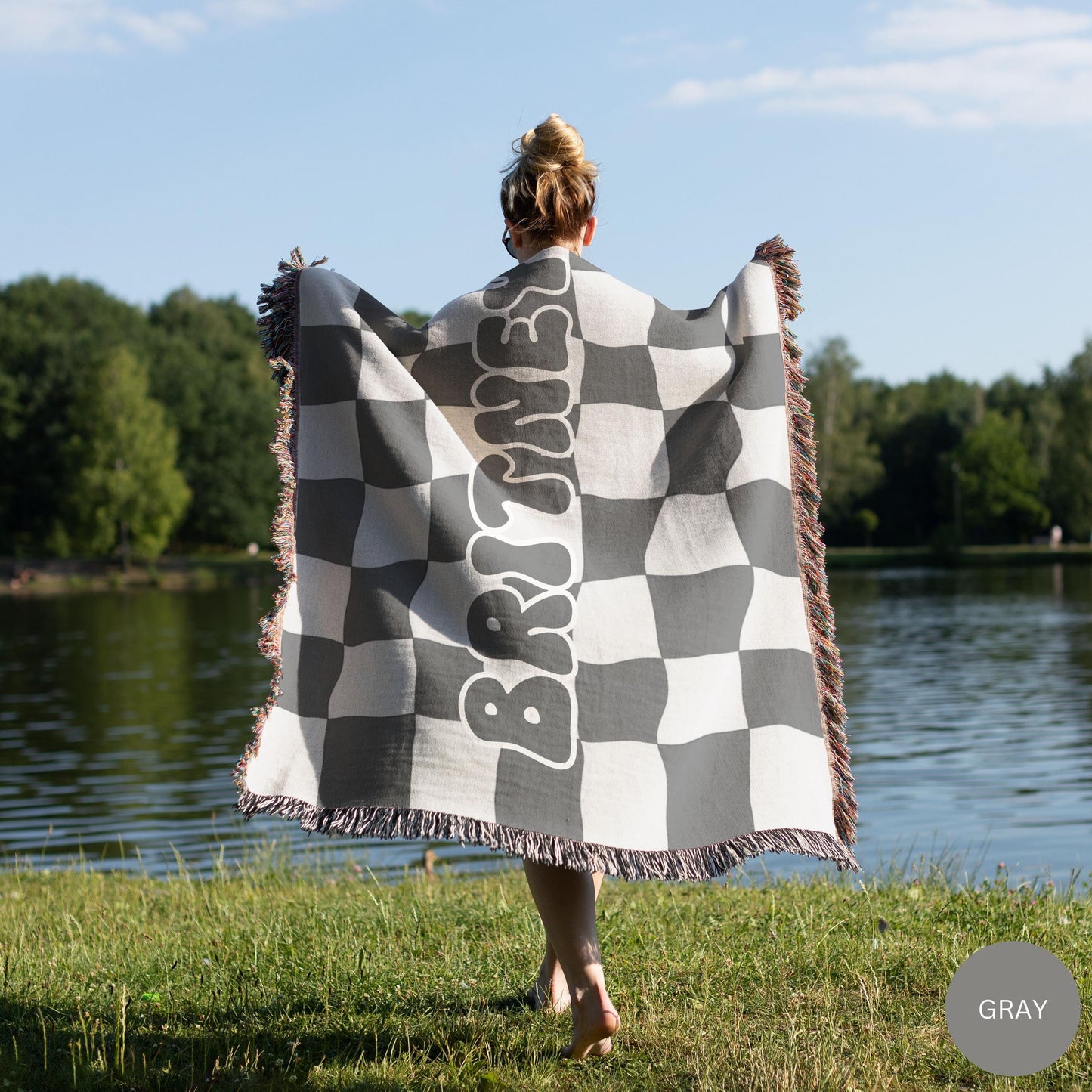 Personalized woven blanket, custom beach blanket, throw blanket bachelorette, picnic blanket, custom blanket for grandma, blanket with name