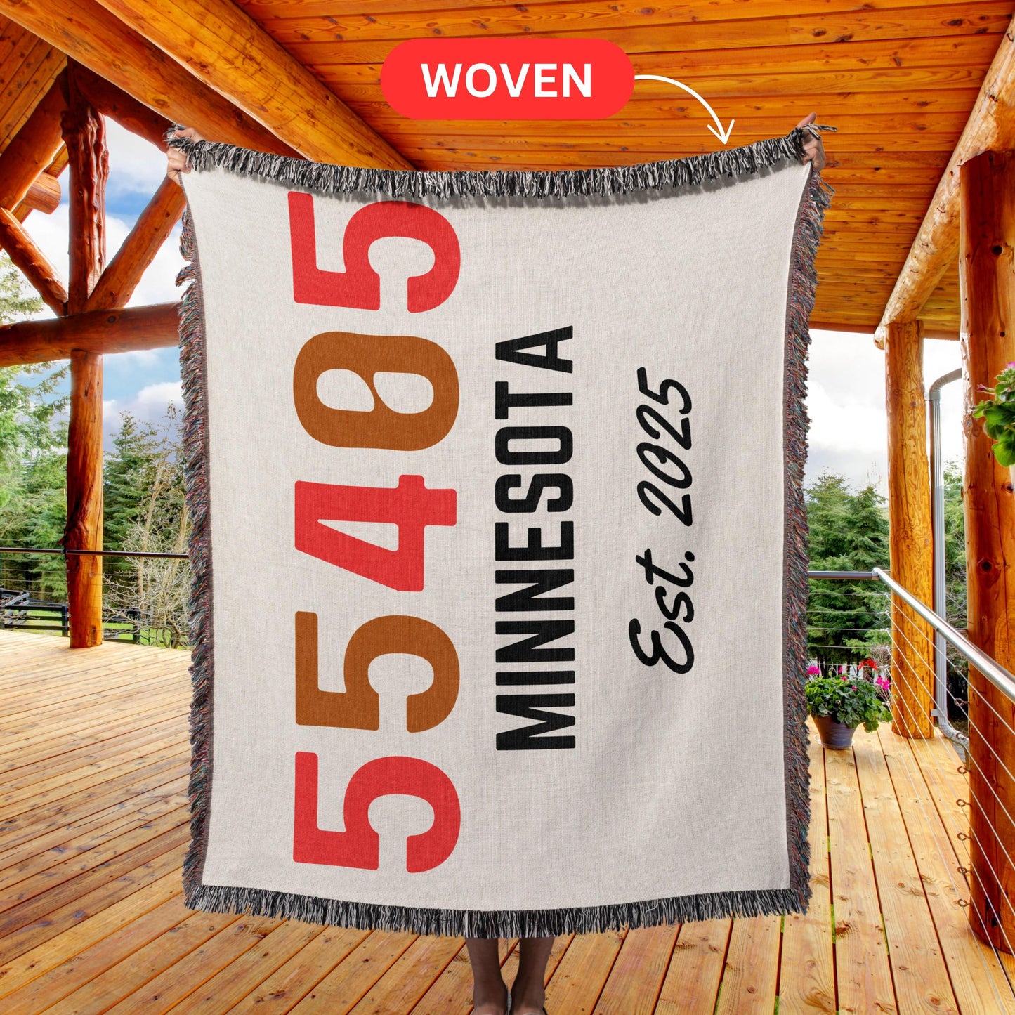 Custom new address blanket, homeowner woven blanket, personalized blanket for new zipcode, housewarming gift, realtor closing gift tapestry