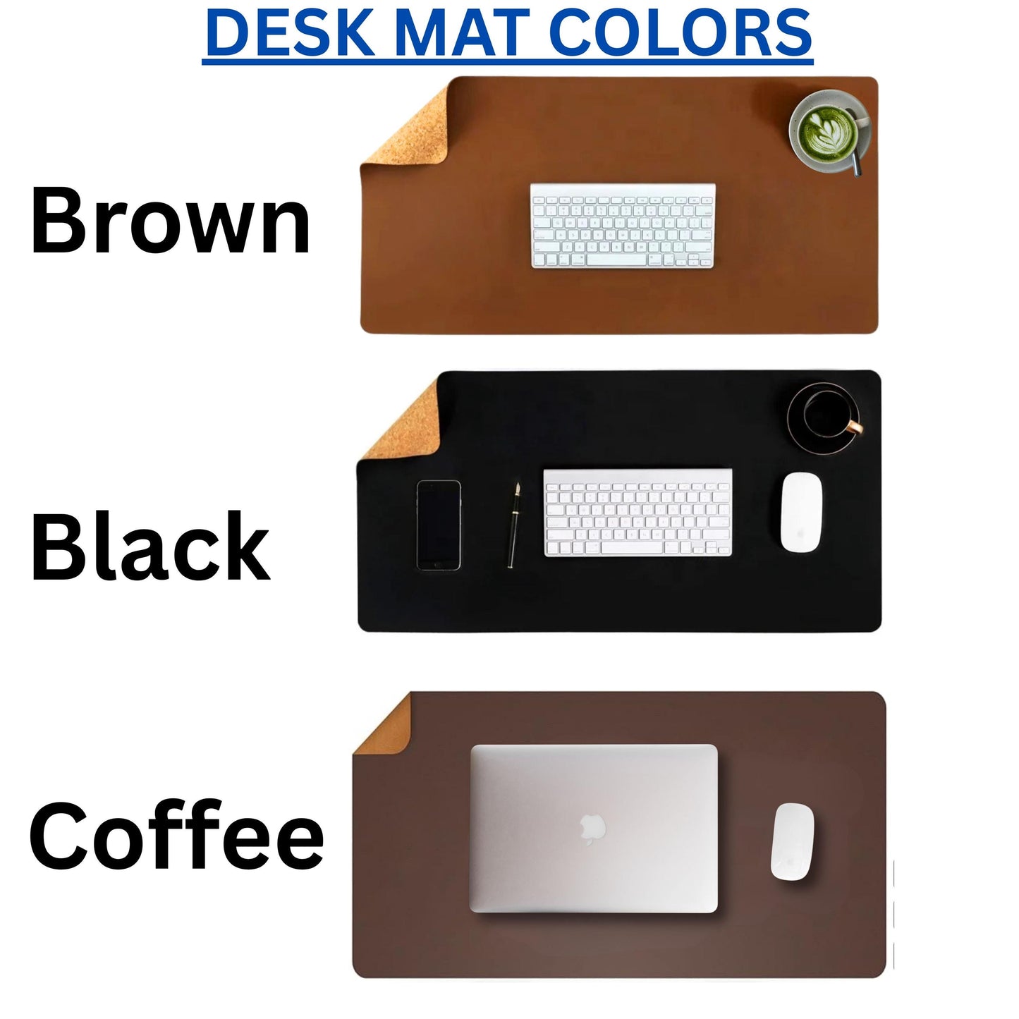 Personalized Leather Desk Mat Wooden Pen Set, Large Custom Engraved Mouse Pad, Coworker Birthday Gift, Work Boss Office Gifts, Gift for Him