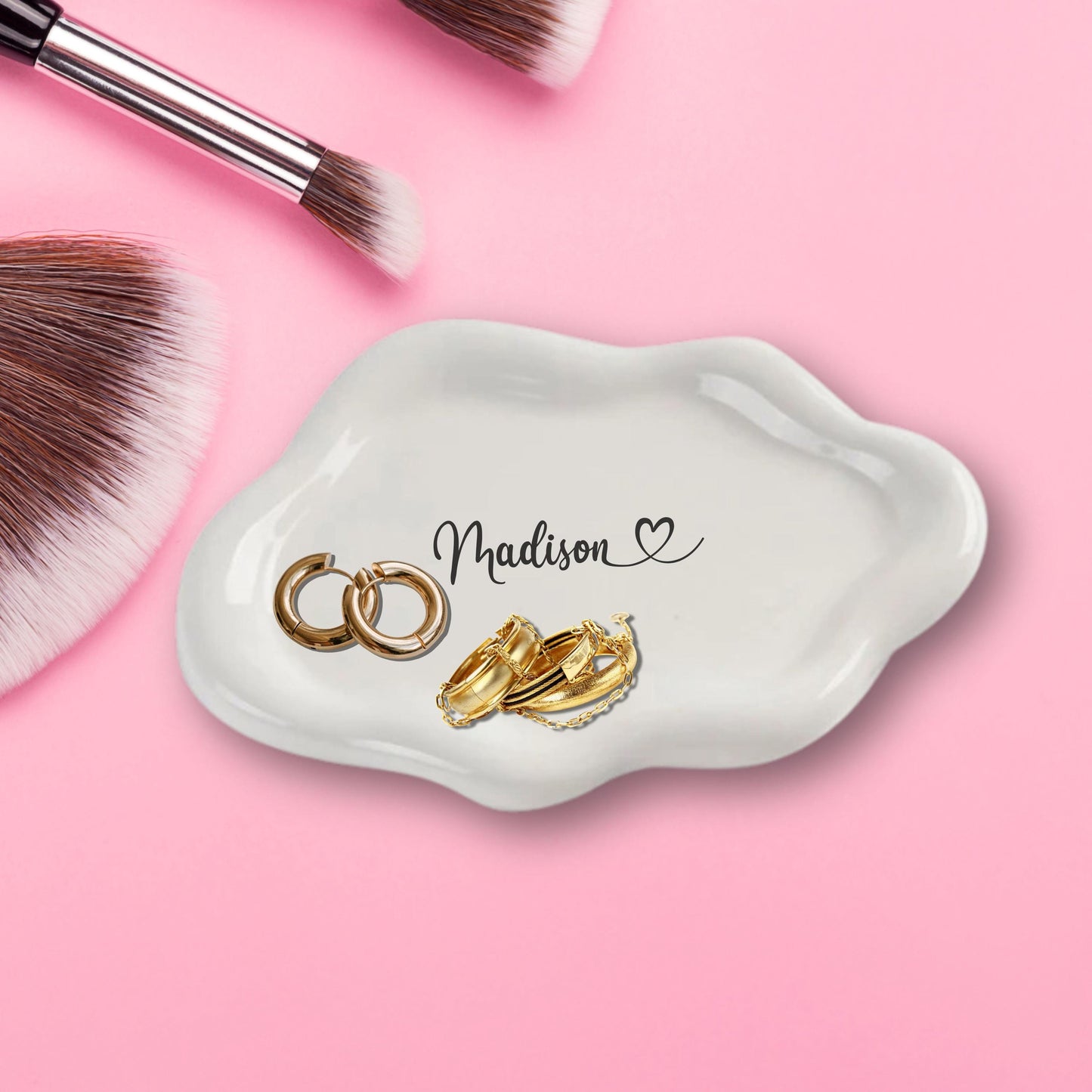 Personalized Cloud Trinket Dish, Custom Ring Dish, Bridesmaid proposal gift, Ceramic Jewelry Dish Bridal Shower Gift, Mothers Day Gift