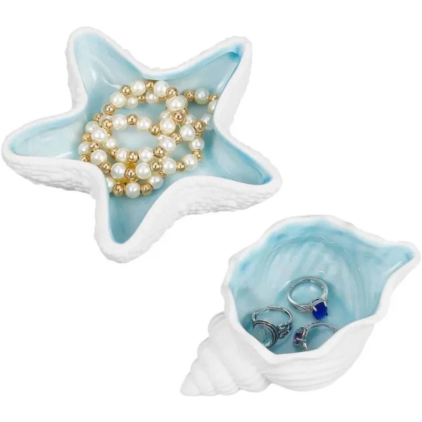 Personalized Conch Ceramic Trinket Dish, Custom Starfish Ring Dish, Bridesmaid proposal gift, Jewelry Dish, Bridal Shower Mothers Day Gift