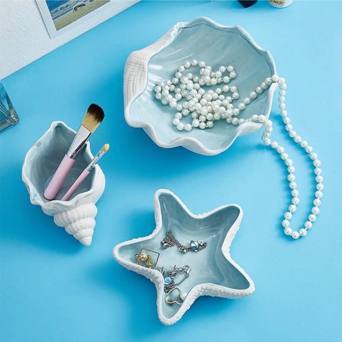 Personalized Conch Ceramic Trinket Dish, Custom Starfish Ring Dish, Bridesmaid proposal gift, Jewelry Dish, Bridal Shower Mothers Day Gift
