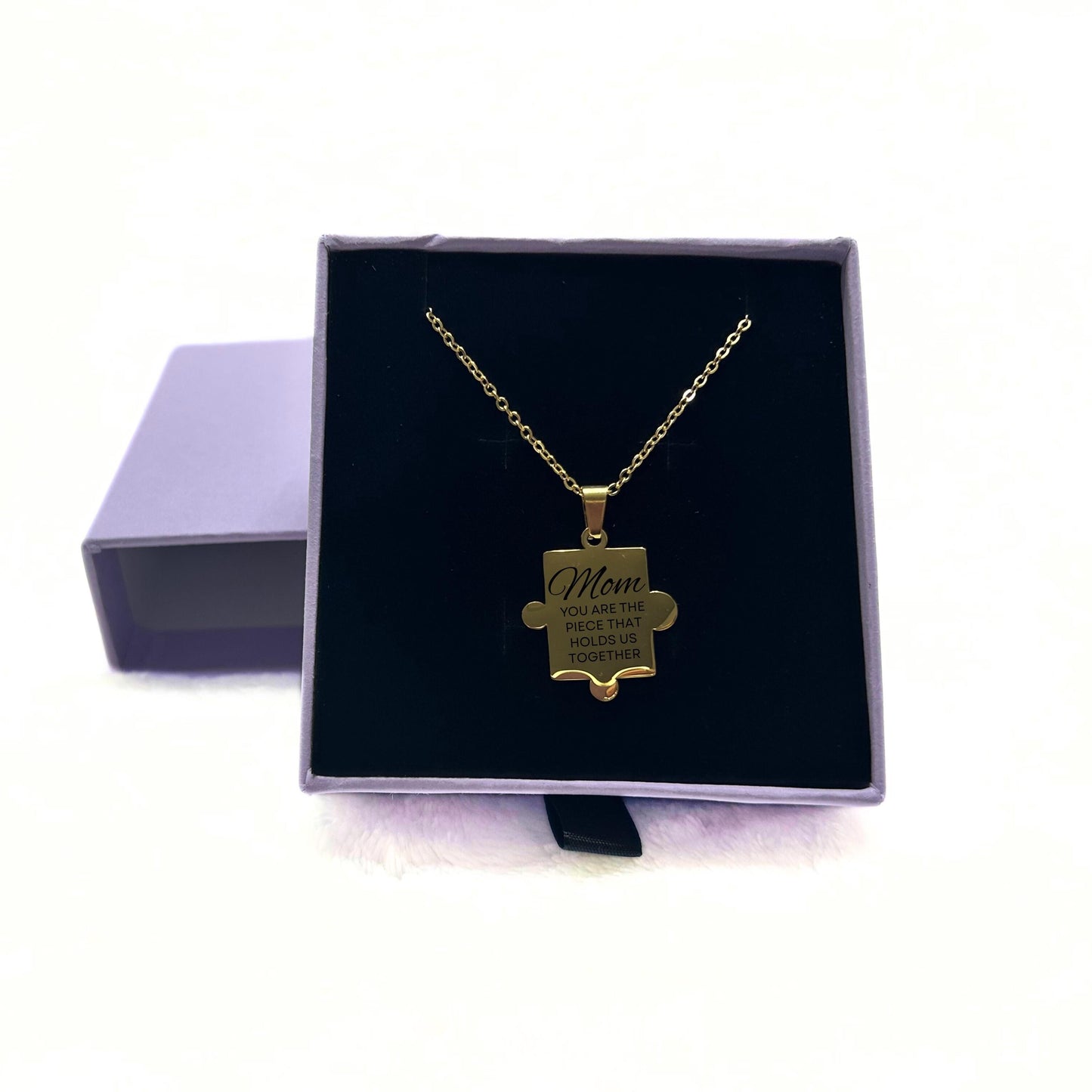 Mom puzzle necklace, mothers day gift mom, you are the Piece that holds us together, bonus mom necklace, grandma necklace with jewelry box