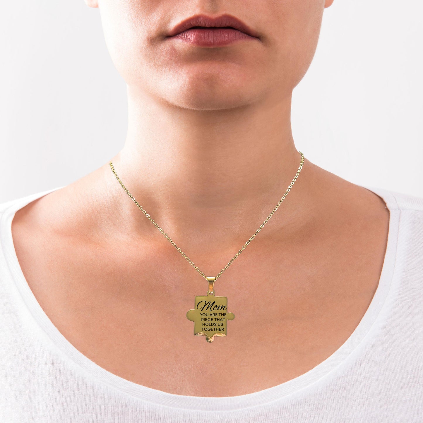 Mom puzzle necklace, mothers day gift mom, you are the Piece that holds us together, bonus mom necklace, grandma necklace with jewelry box