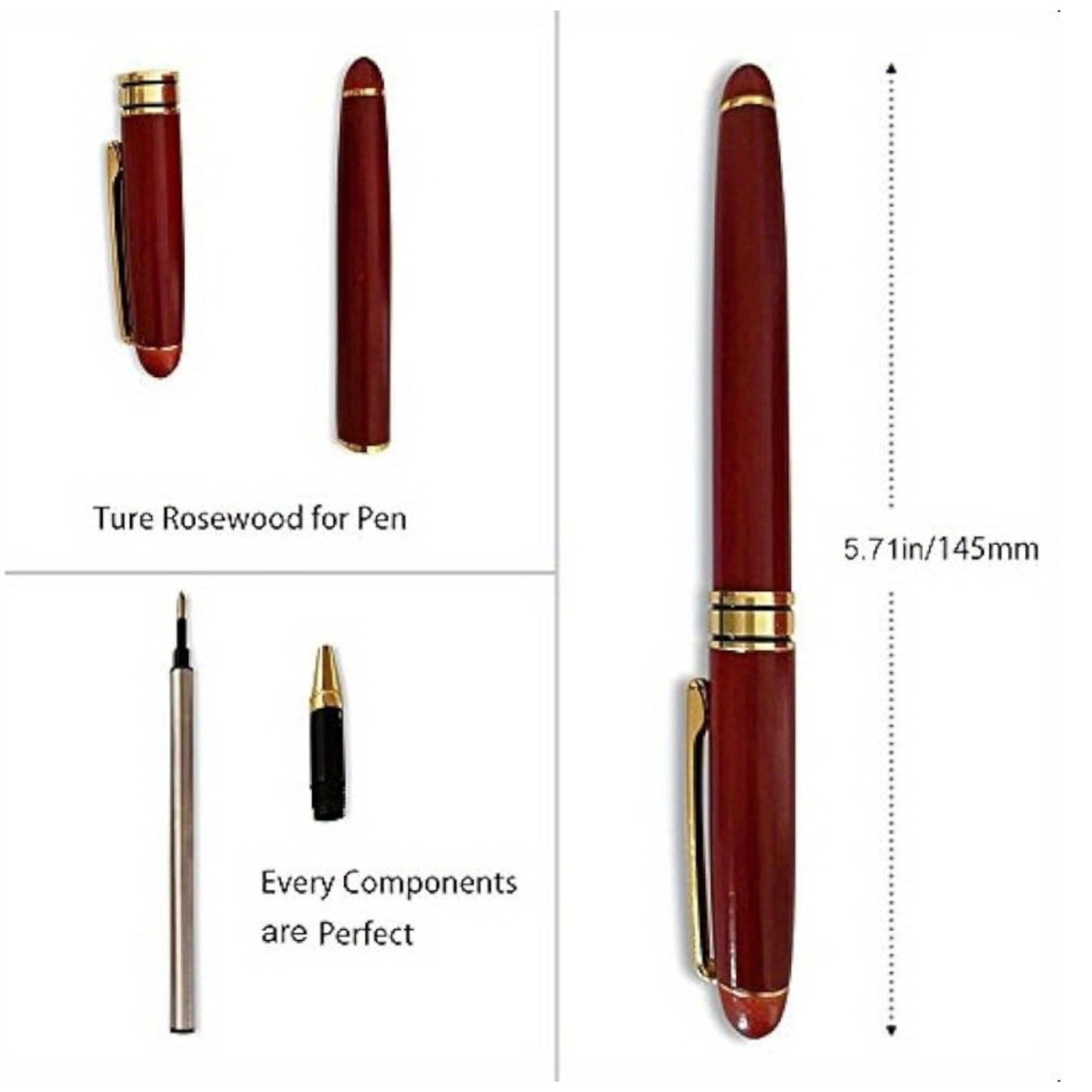 Personalized Wooden Pen with Case, Custom Laser Engraved Pens for Him, Coworker Birthday Gift, Work Boss Office Gift, for Dad Fathers Day