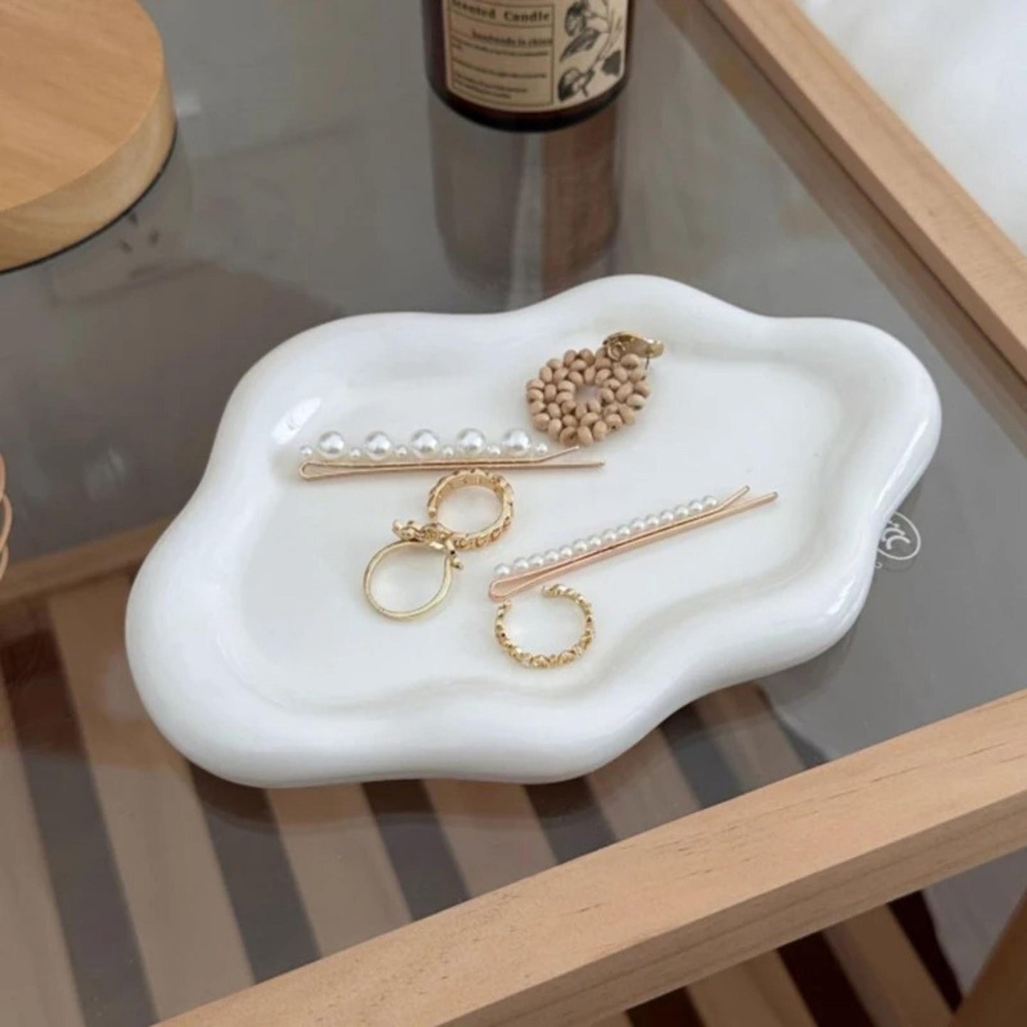 Personalized Cloud Trinket Dish, Custom Ring Dish, Bridesmaid proposal gift, Ceramic Jewelry Dish Bridal Shower Gift, Mothers Day Gift