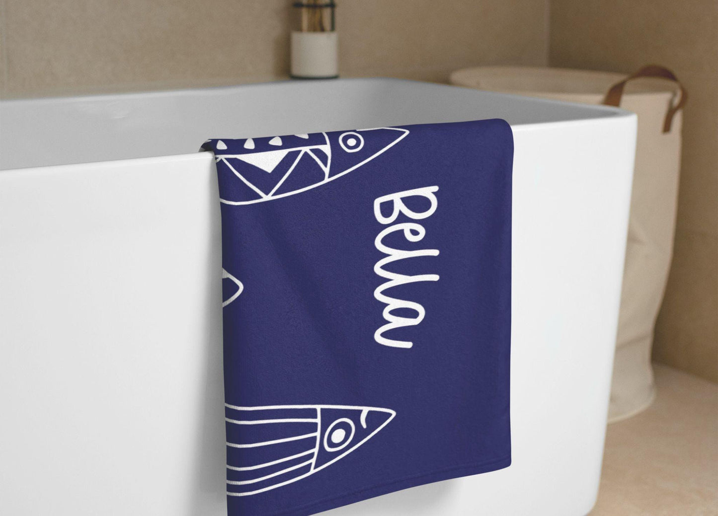 Personalized Beach Towel, Sardines Towel, Bachelorette Party Gift, Custom Pool Party Towels, Bridesmaid Girls Trip Vacation Gift, Fish towel