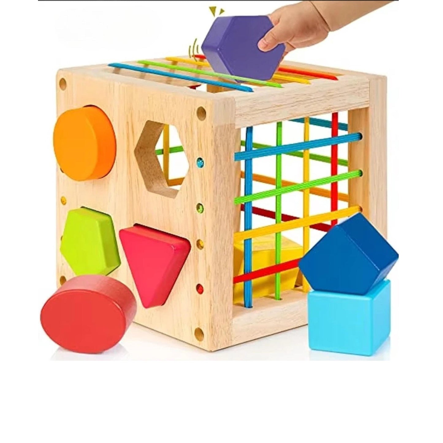 Personalized Wooden Sorter Cube, 1+ Year Old Playing Toys, Developmental Learning Toy Gifts for Toddler Boys Girls, 1 Year Birthday Gift