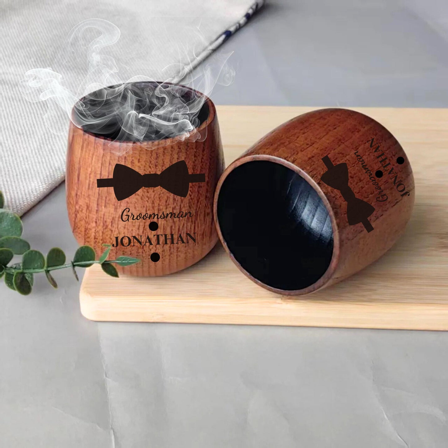 Personalized Groomsmen Gift, Charred Wooden Bourbon Drinking Glass, Whiskey Glass, Groomsmen Proposal, Best Man Wedding Gift