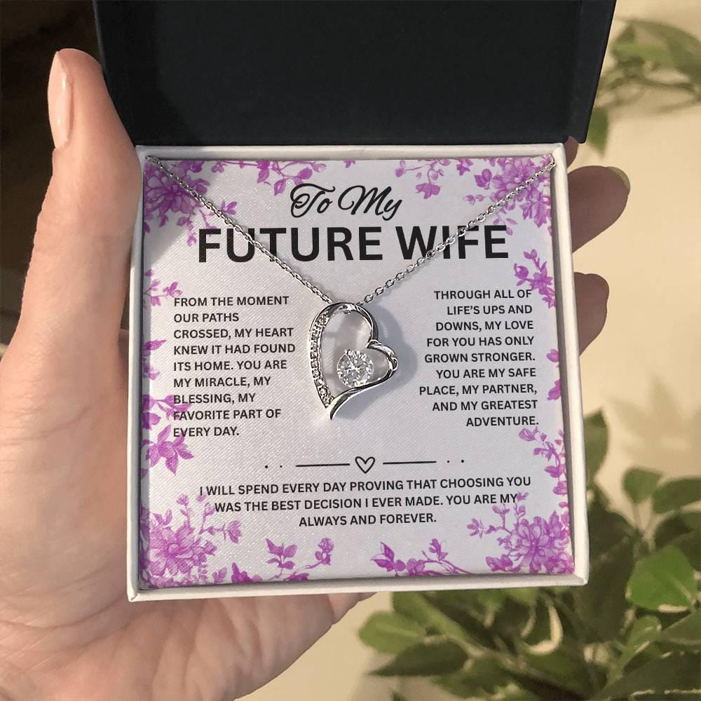 Future Wife Necklace with luxury Box, Jewelry gift for wife, fiance gift, wife to be gift, wedding gift wife, heart necklace with message