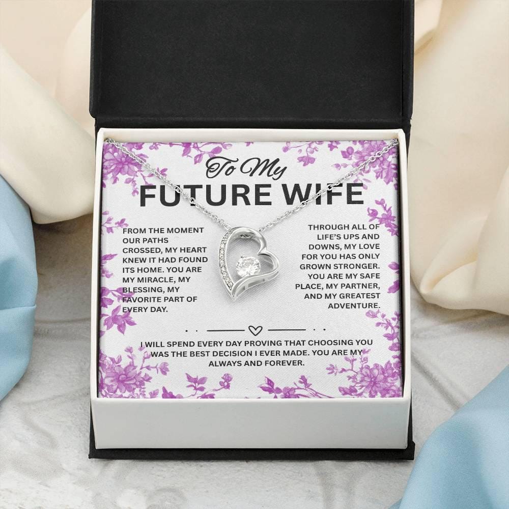 Future Wife Necklace with luxury Box, Jewelry gift for wife, fiance gift, wife to be gift, wedding gift wife, heart necklace with message