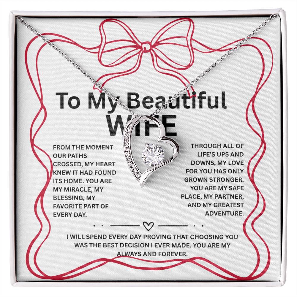 Wife Necklace Gift with luxury box, To My Wife Necklace, Birthday gift for wife, Appreciation jewelry wife, Valentines Gift, Mothers Day