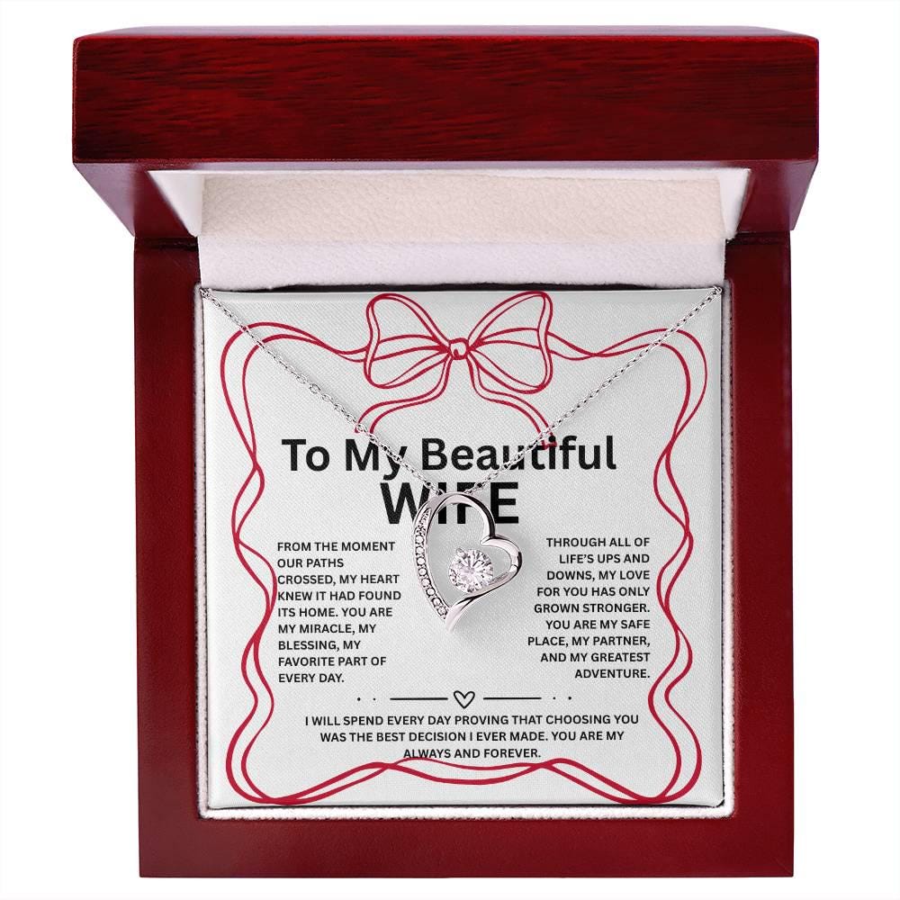 Wife Necklace Gift with luxury box, To My Wife Necklace, Birthday gift for wife, Appreciation jewelry wife, Valentines Gift, Mothers Day