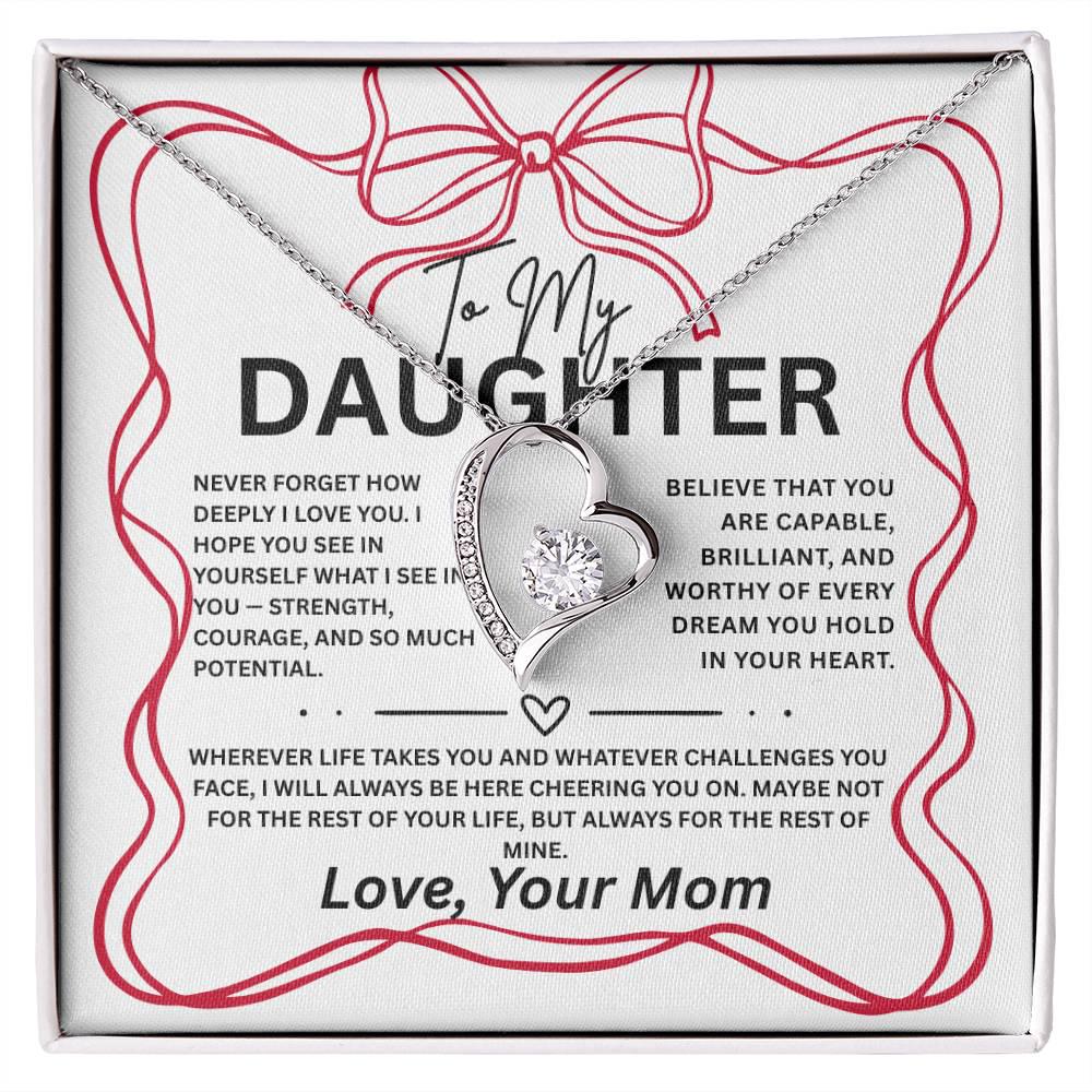 To My Daughter Necklace From Mom, Daughter Necklace with box, daughter birthday gift, jewelry for her