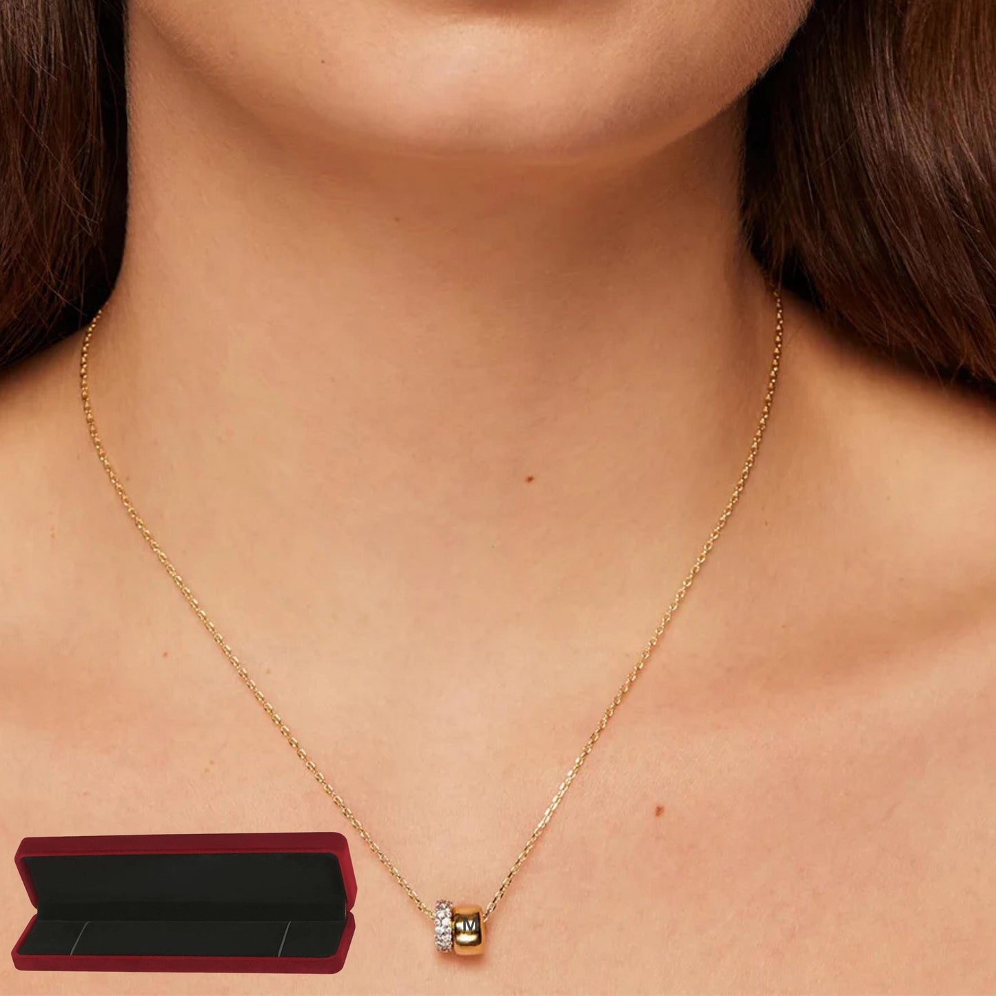 Personalized Initial Necklace with Luxury Velvet Gift Box, Custom Letter Pendant,Dainty Minimalist Jewelry, Valentines Birthday Gift for Her