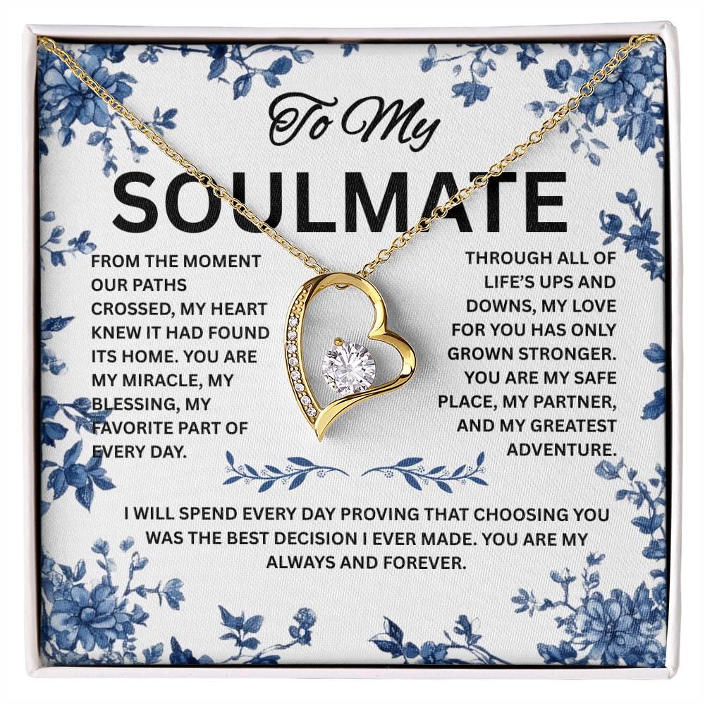 To My Soulmate Necklace with luxury box, Gift for Wife, To My Soulmate Romantic gift