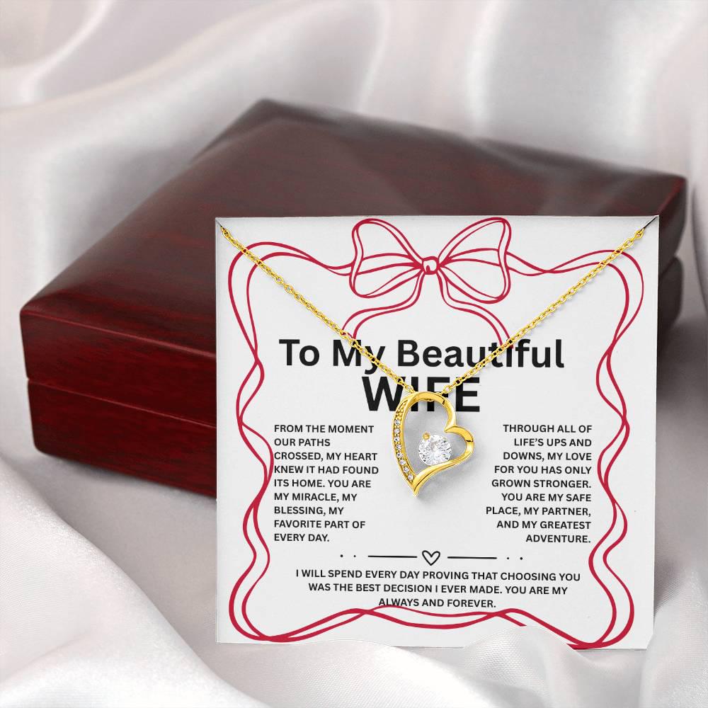 Wife Necklace Gift with luxury box, To My Wife Necklace, Birthday gift for wife, Appreciation jewelry wife, Valentines Gift, Mothers Day