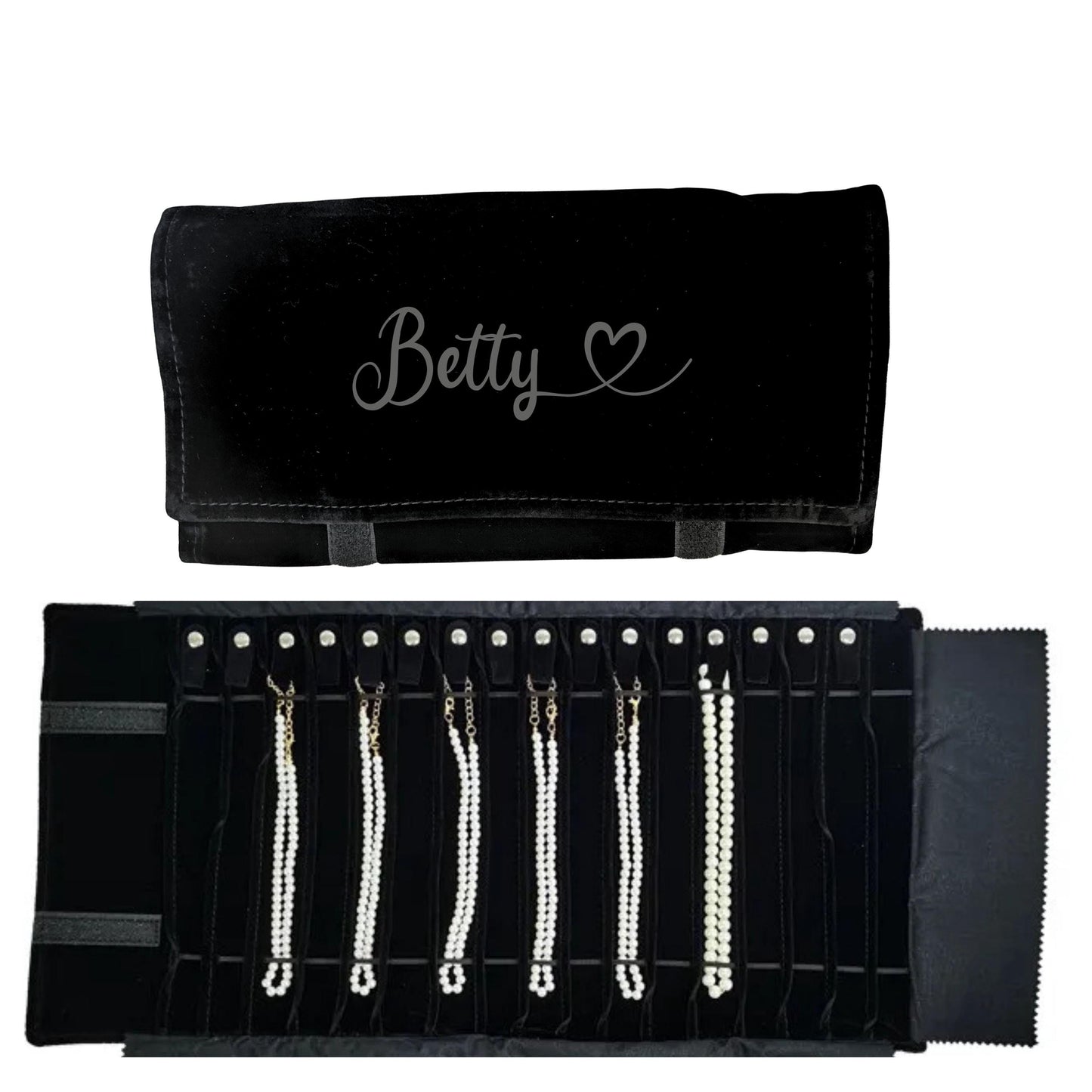Velvet Necklace Organizer Roll, Portable Jewelry Holder with Velcro Closure, Travel Case for Necklaces & Chains, Anti-Tangle Storage Pouch