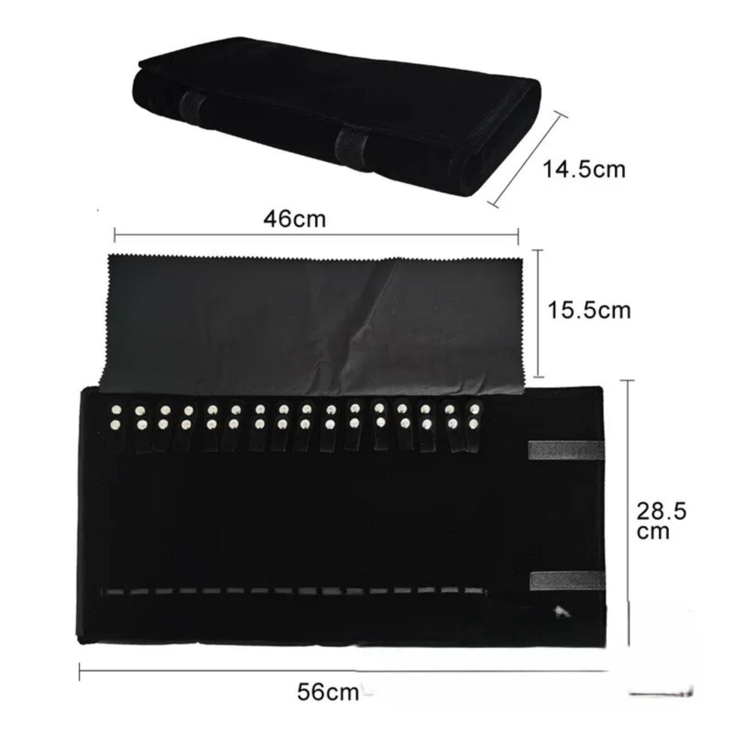 Velvet Necklace Organizer Roll, Portable Jewelry Holder with Velcro Closure, Travel Case for Necklaces & Chains, Anti-Tangle Storage Pouch