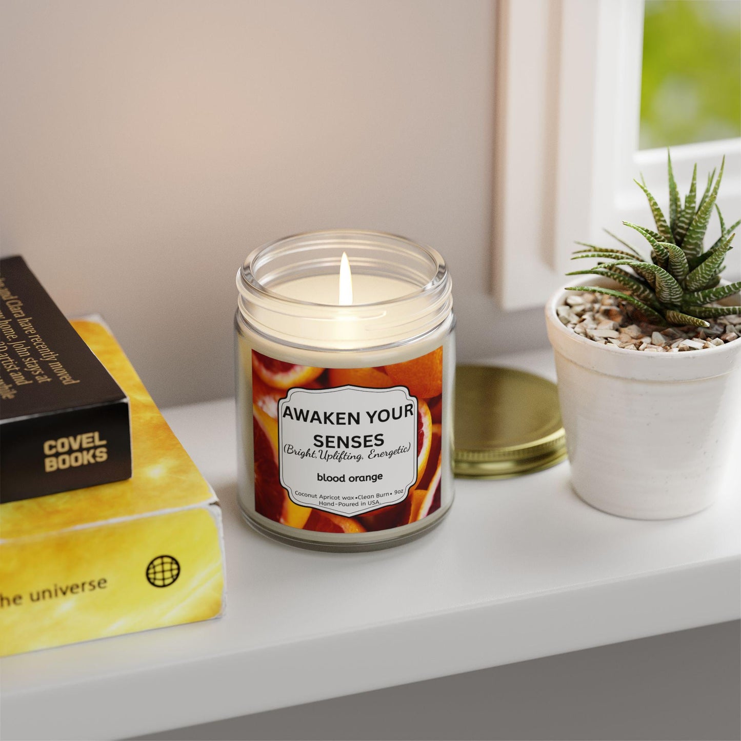 Mood Candle and Wick Trimmer Gift Set, Rise & Grind Morning Coffee Candle, Relaxation and Self-Care Gift for Her or Him, 4oz 9oz candle