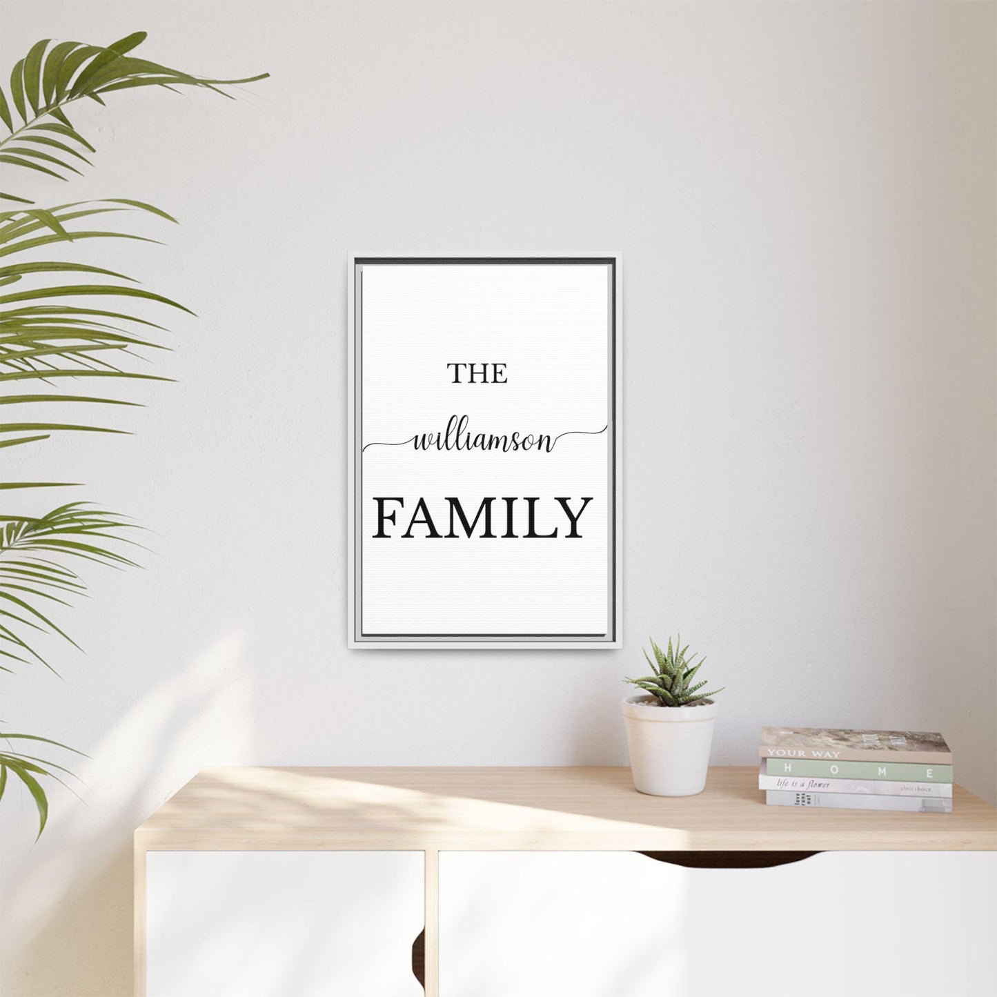 Personalized Family Name Framed Canvas, Custom Last Name Wall Art, Minimal Family Sign, Wedding or Housewarming Gift, New Home Decor