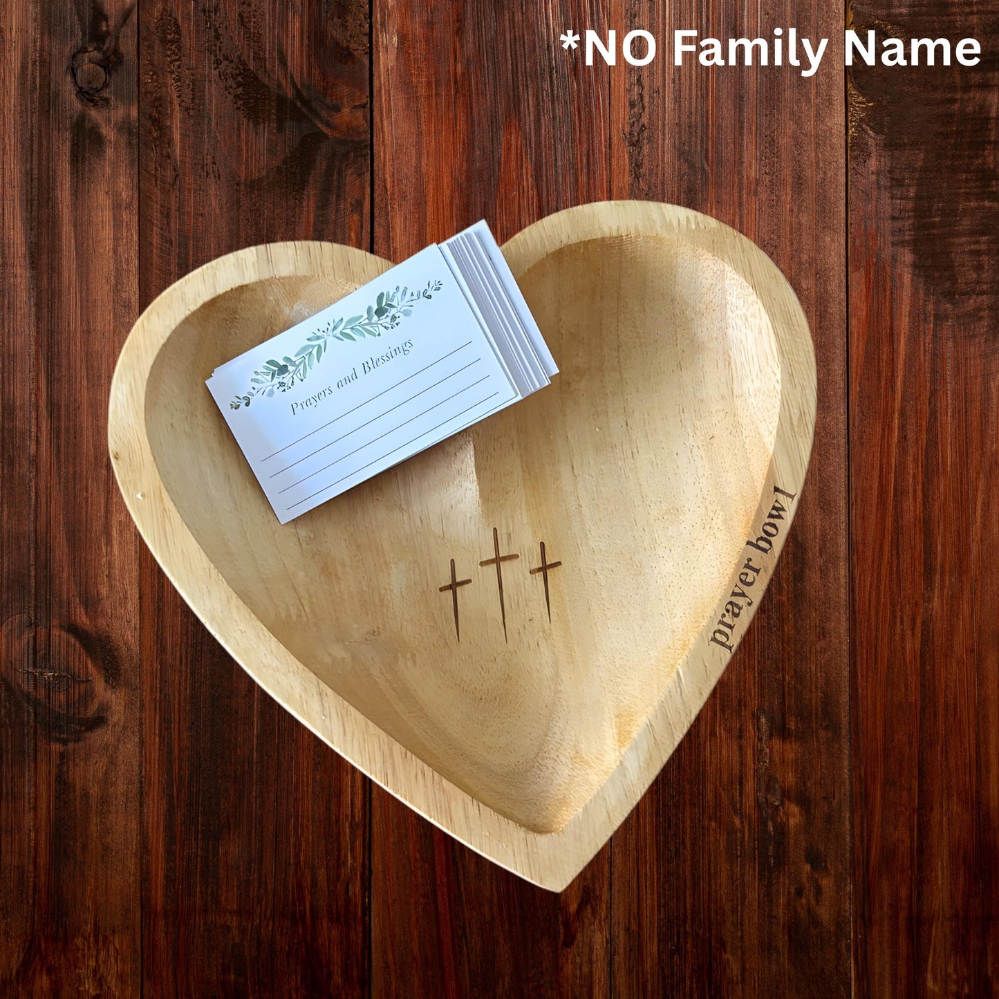 Personalized Heart Prayer Bowl with Cards, Christian Family Prayer Bowl, Easter Religious Gift, Faith Home Decor, Gratitude Prayer Bowl