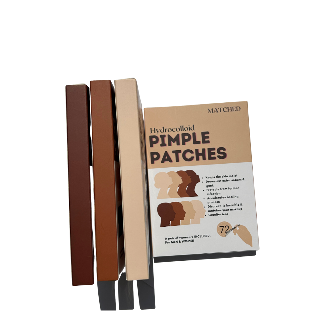 MATCHED Hydrocolloid Pimple Patches- Invisible Acne Patches for Face, 3 Sizes, 72-Count (MIA)