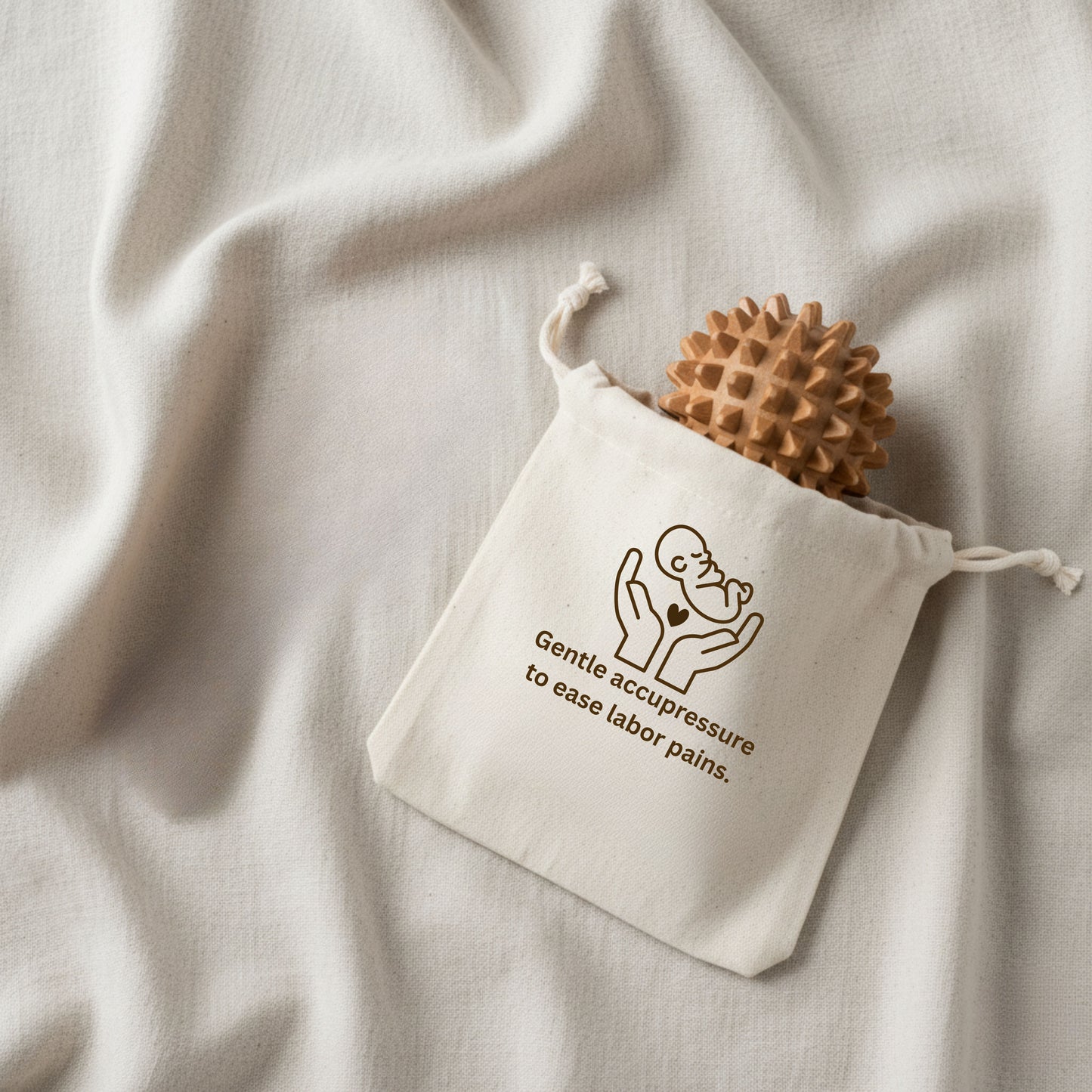 Labor Comfort Comb & Stress Relief Massage Ball- Wooden Labor comb for Pregnant Women, Delivery Essentials, Birthing Combs