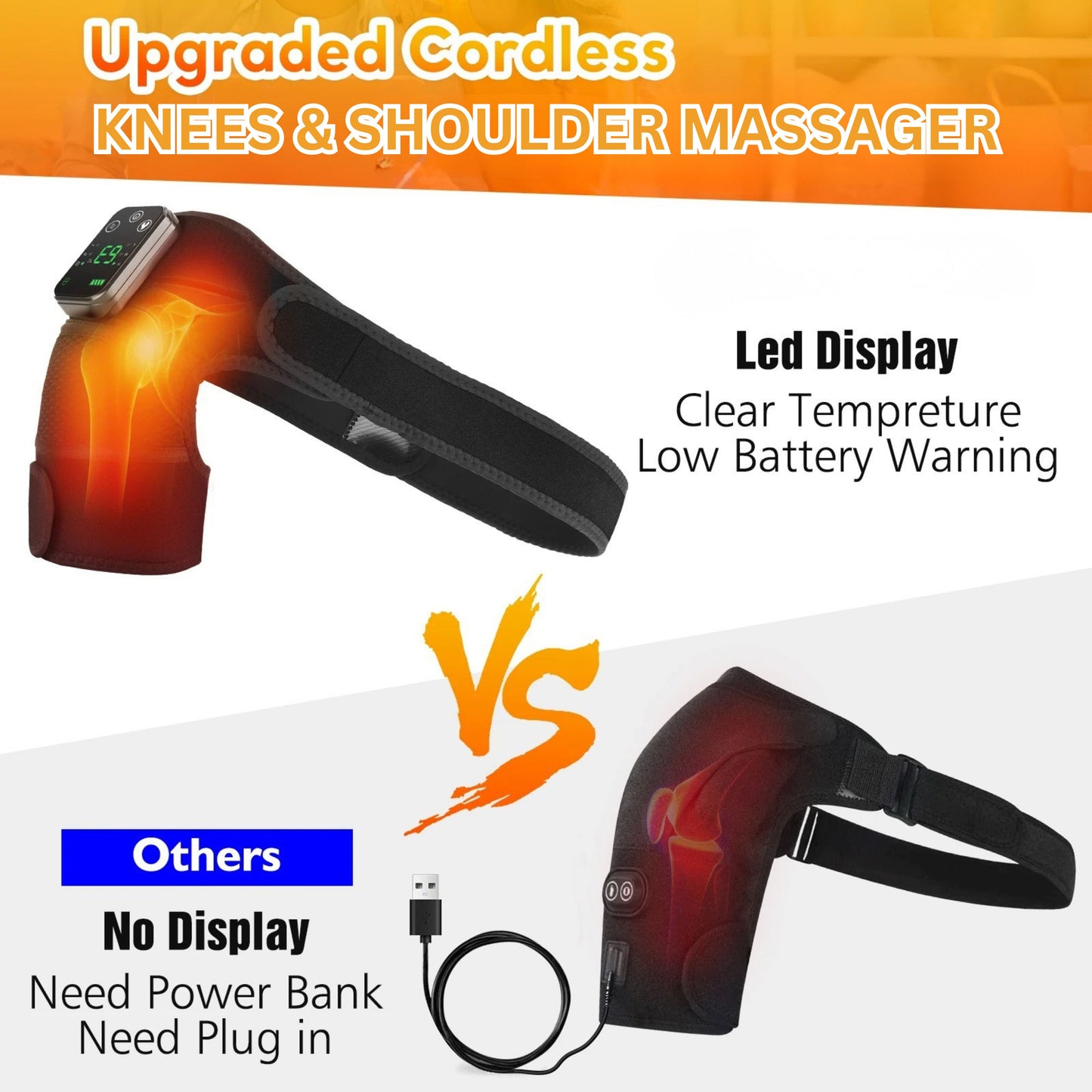 2-in-1 Electric Shoulder & Knee Heated Brace for Pain Relief