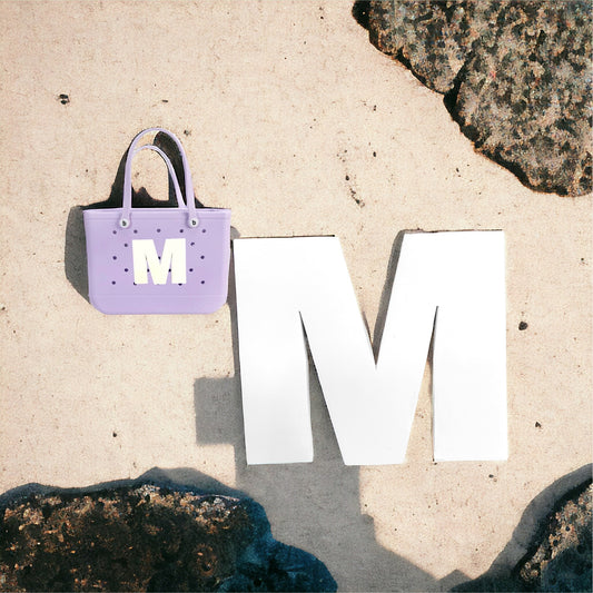 M- Decorative Letter Charm compatible with Bogg Bag & Simply Southern Tote Bag