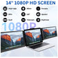 Portable Laptop Screen Extender- 14" Dual Monitor for Laptop with Built-in Speakers