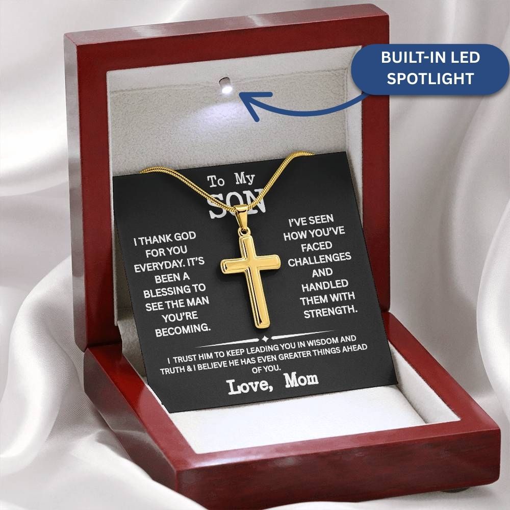 Cross necklace for Son from Mom, Men's Jewelry