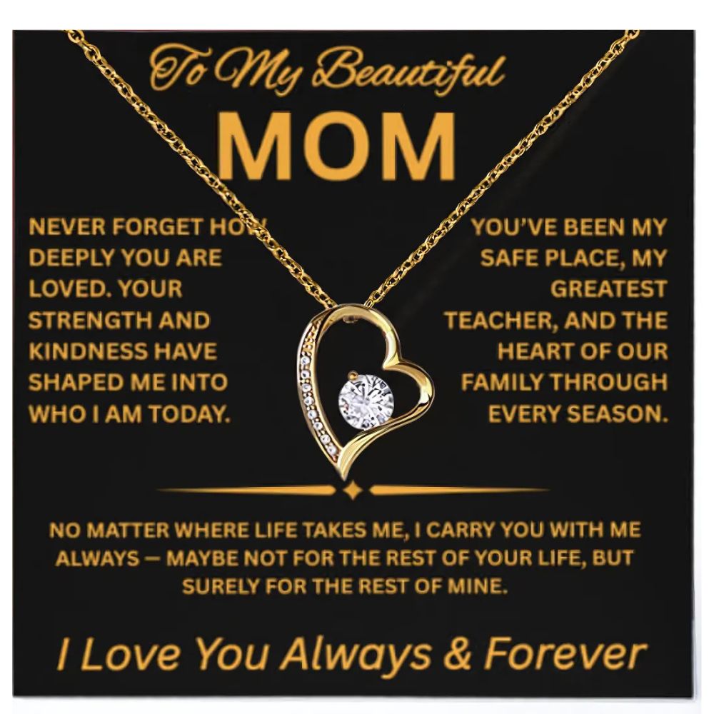Preserved Real Red Rose Gift for Mom, Mom Necklace with luxury box
