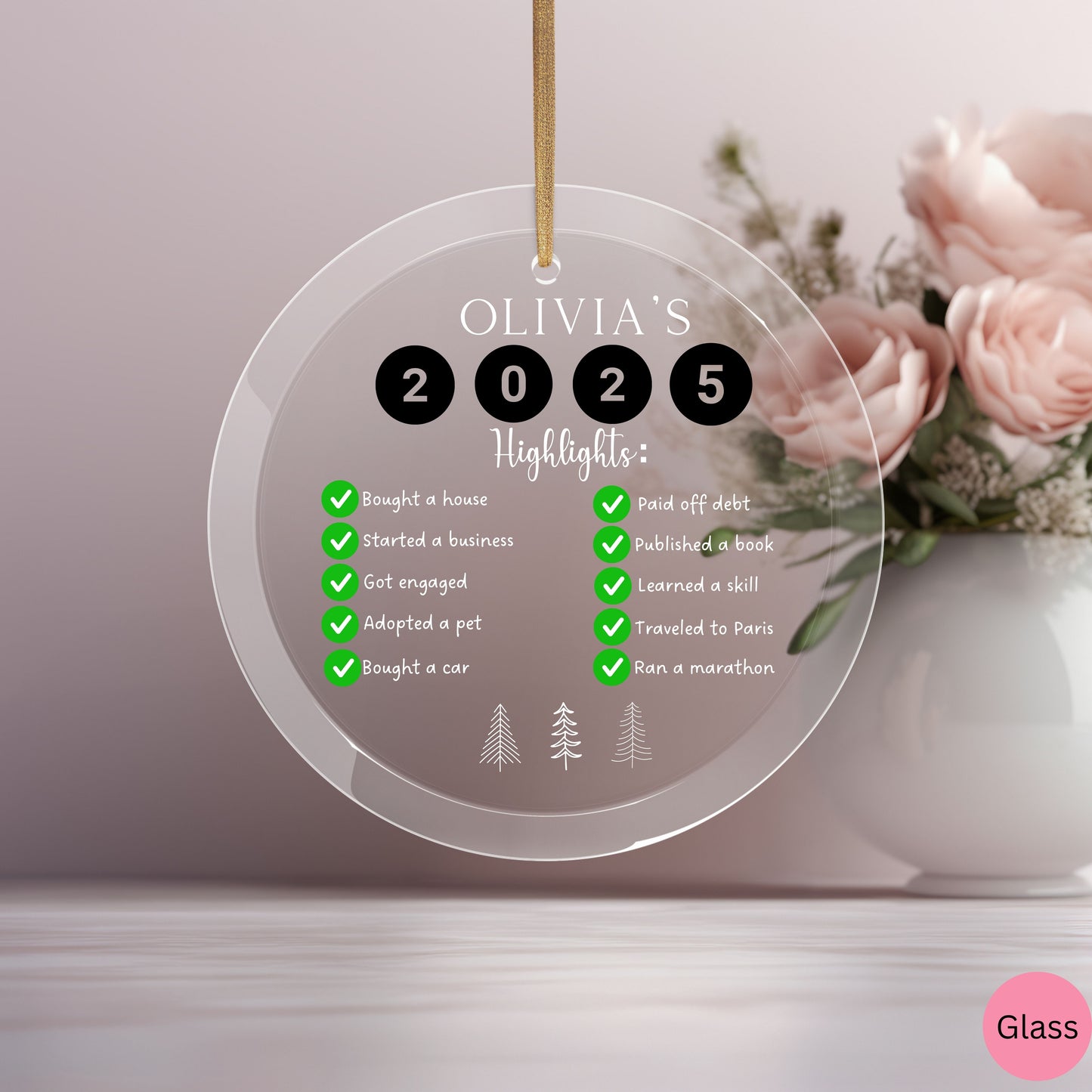 Personalized 2025 Christmas Ornament, Accomplishments ornament, Major life events 2025, goals review ornament, Funny ornament Christmas