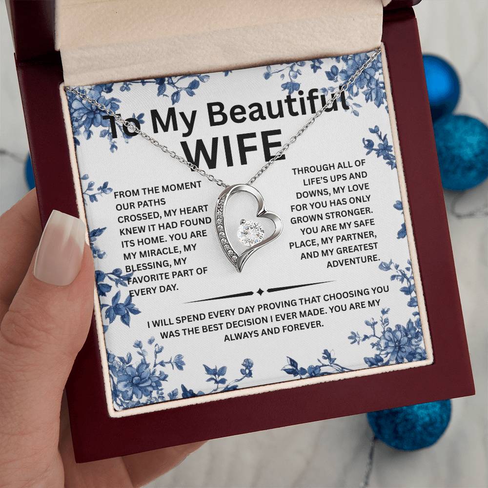 To My Beautiful Wife Necklace, Jewelry gift for wife from Husband