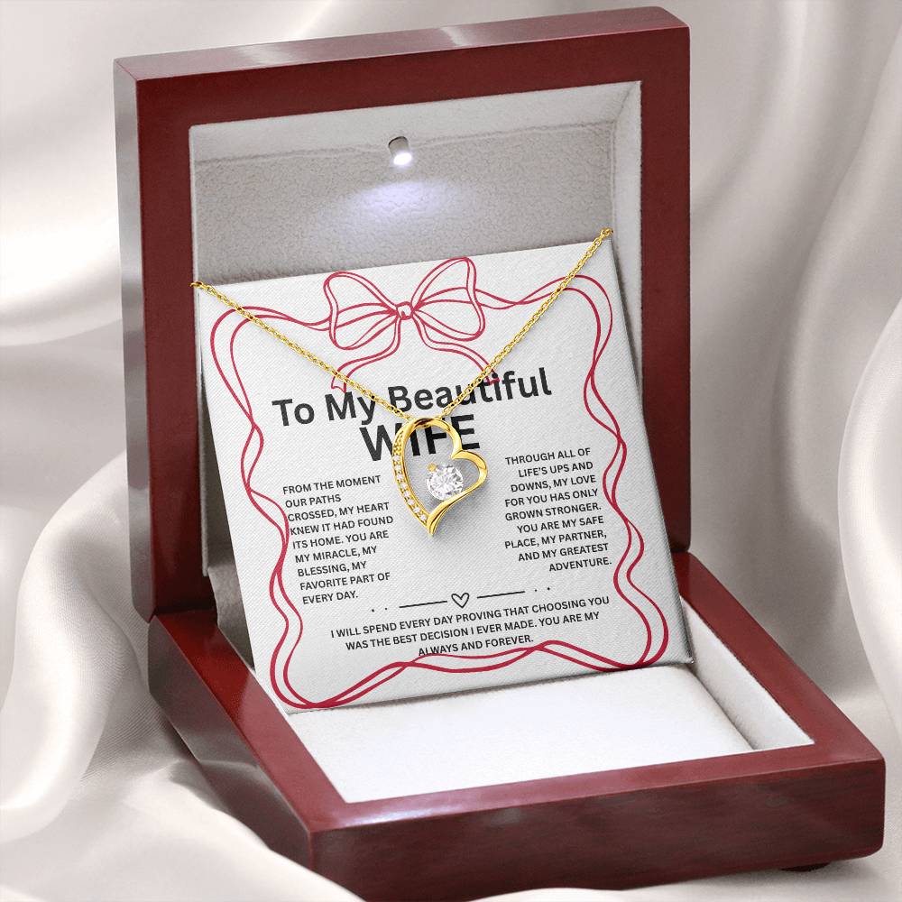 Wife Necklace Coquette Style, Birthday gift for wife